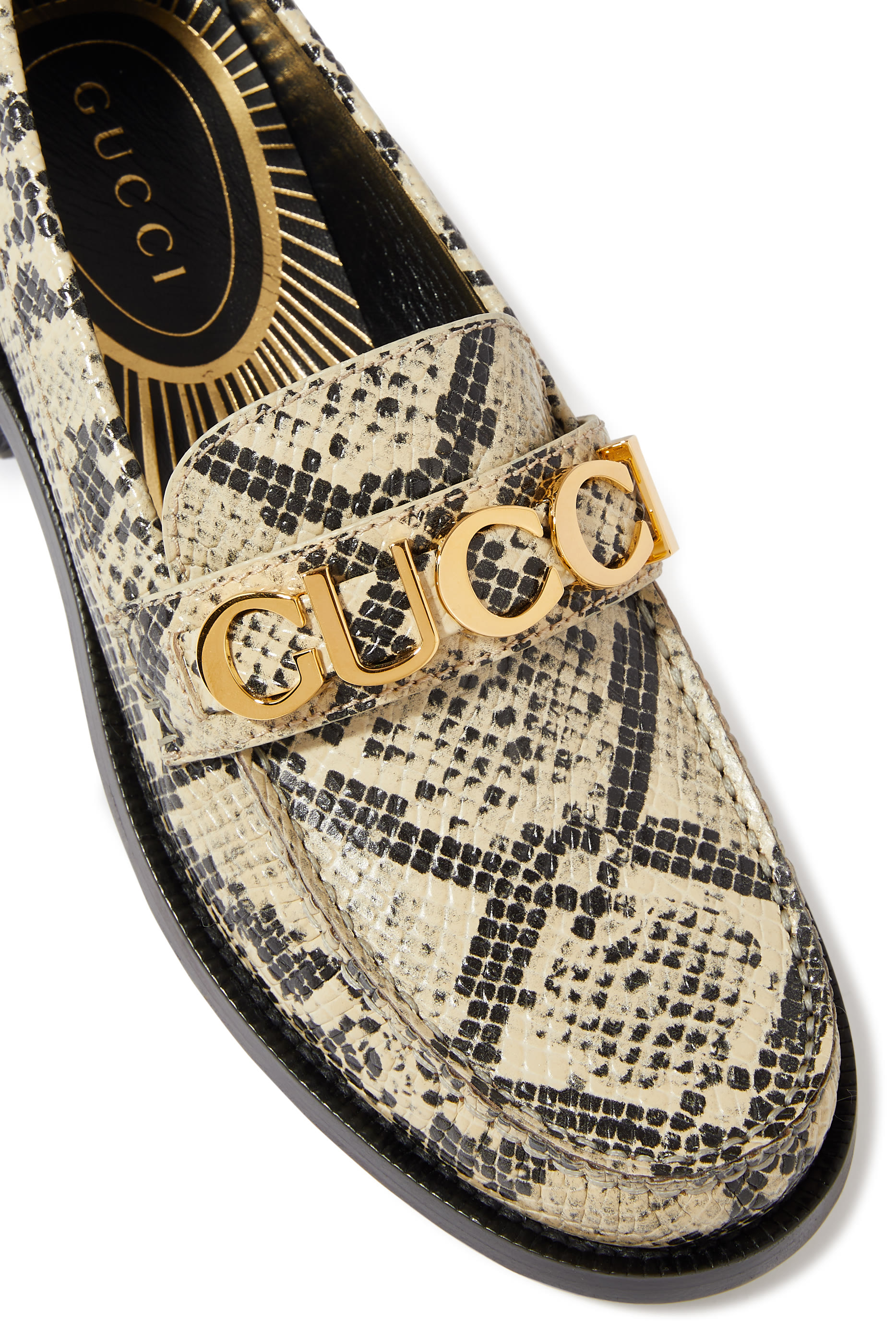 Python Logo Leather Loafers