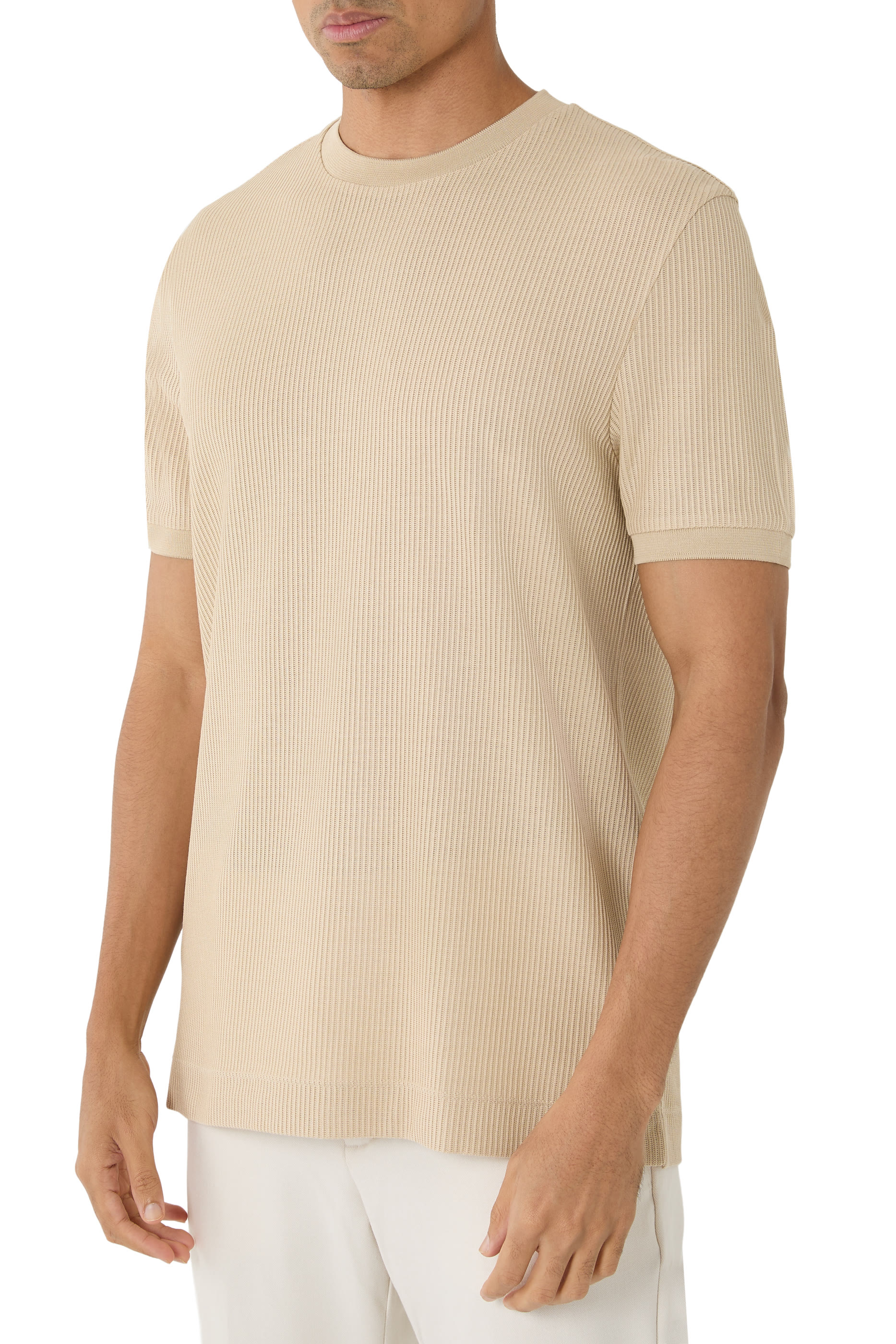 Regular-Fit T-Shirt in Structured Cotton