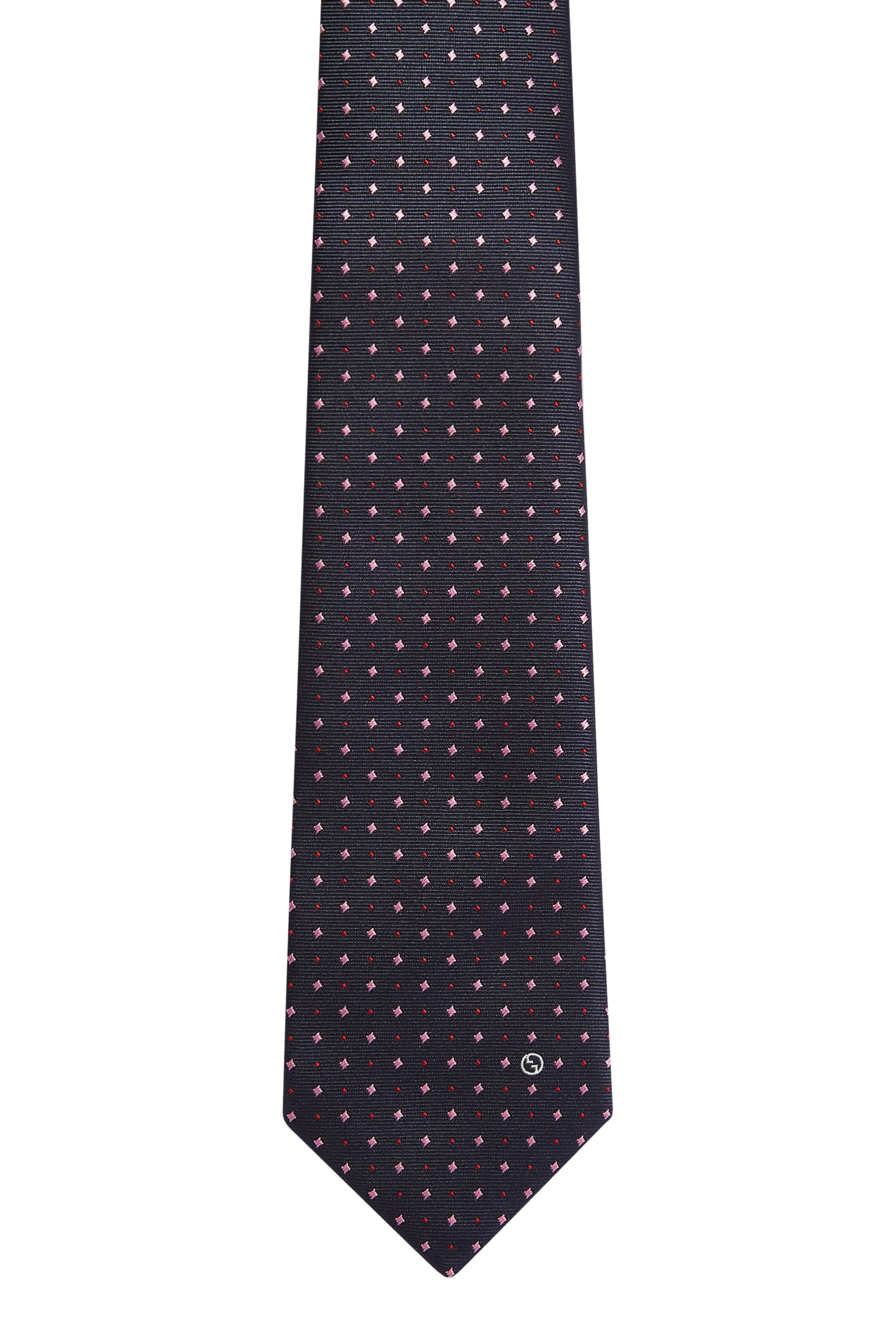 Polka-Dot Rhombus Silk Jacquard Tie
