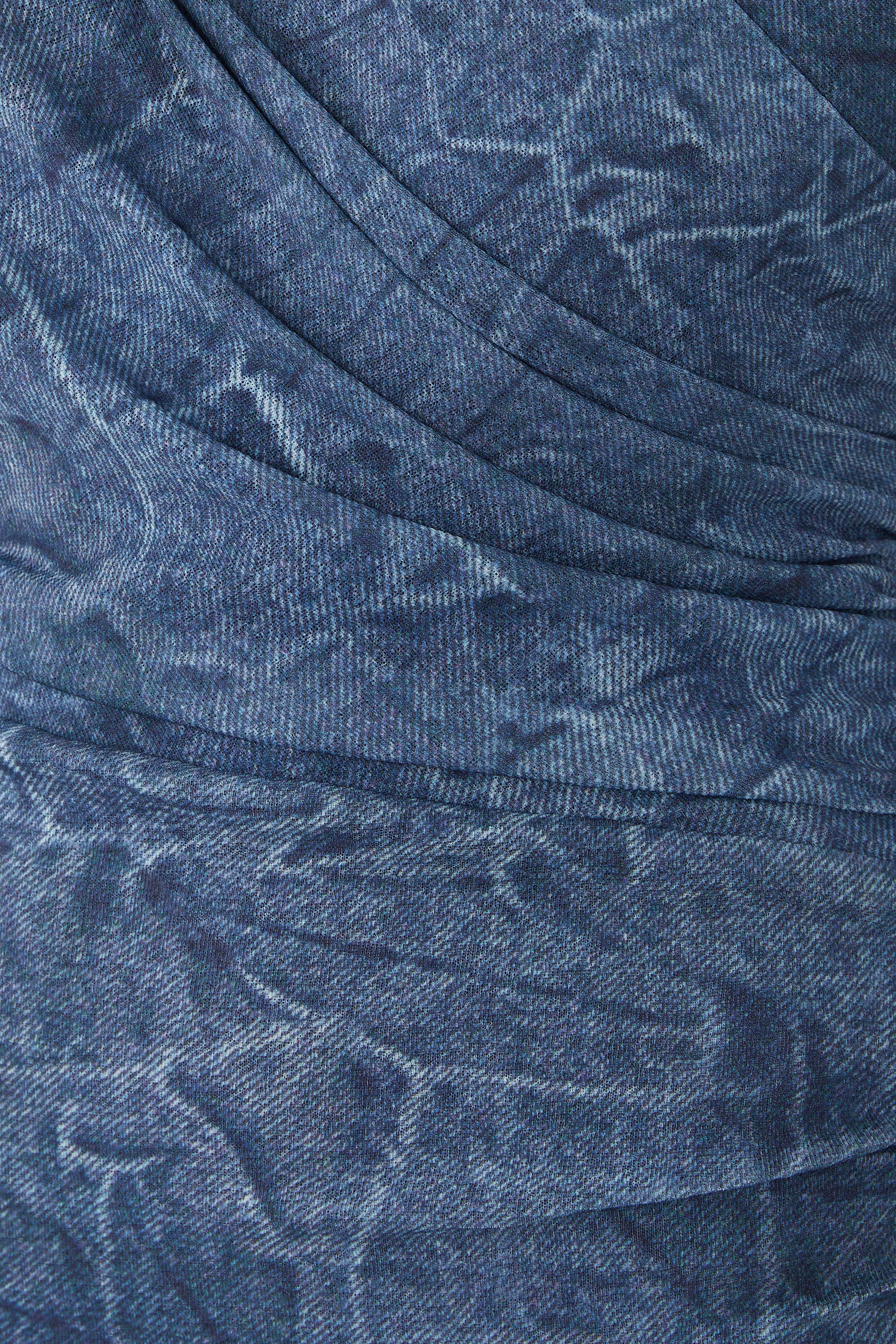 Marl Mesh Long Ruched Crossover Dress