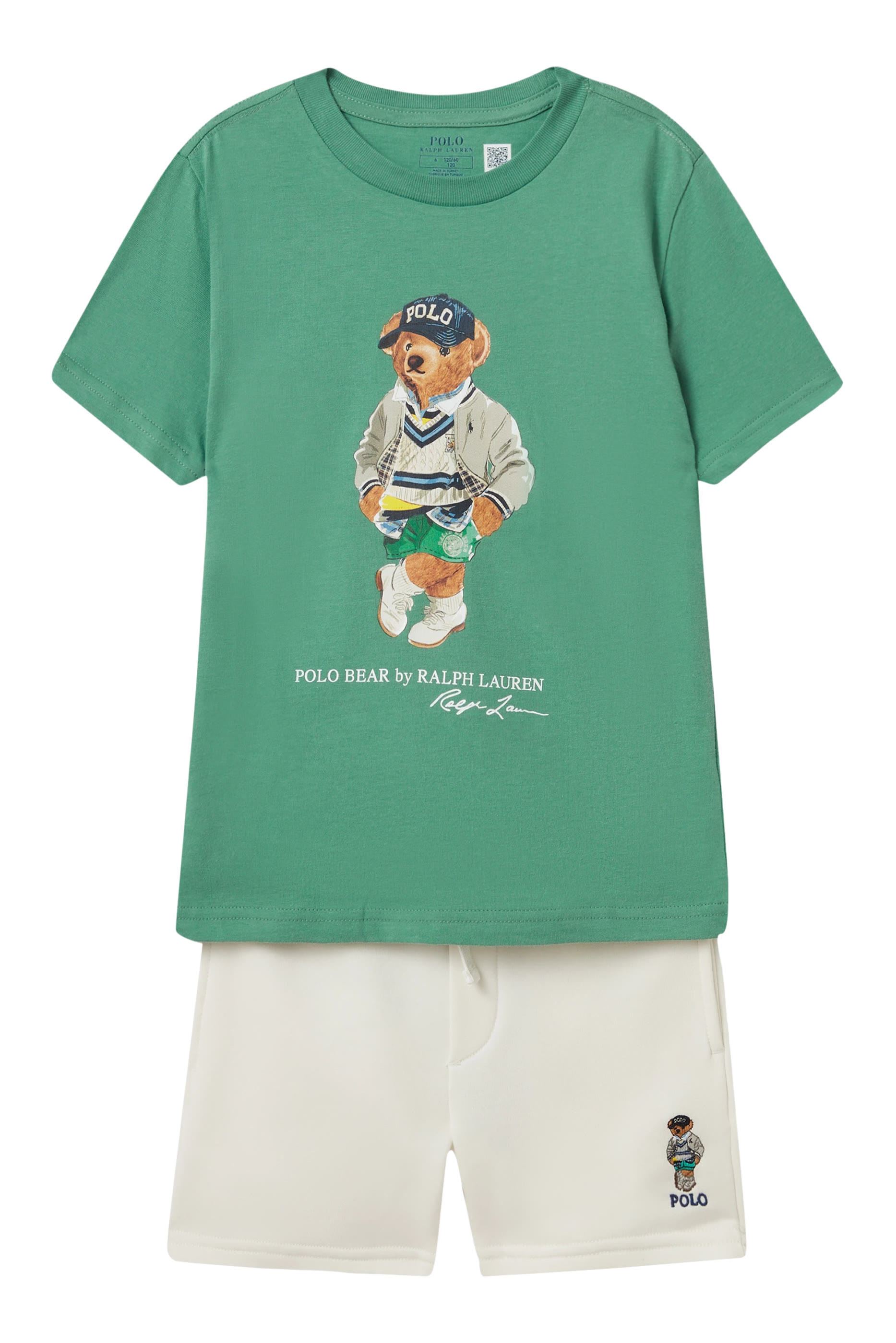 Kids Cotton Jersey Polo Bear T-Shirt