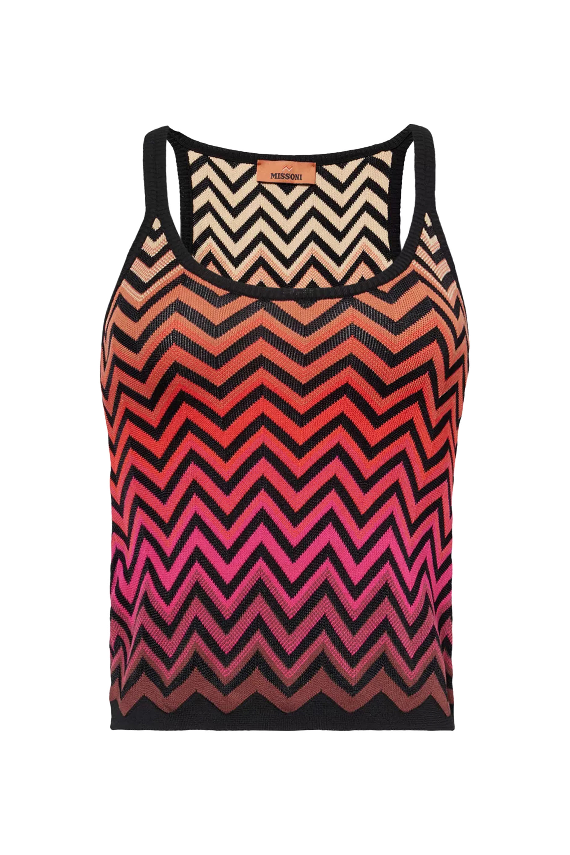 Chevron Jacquard Sleeveless Tank Top