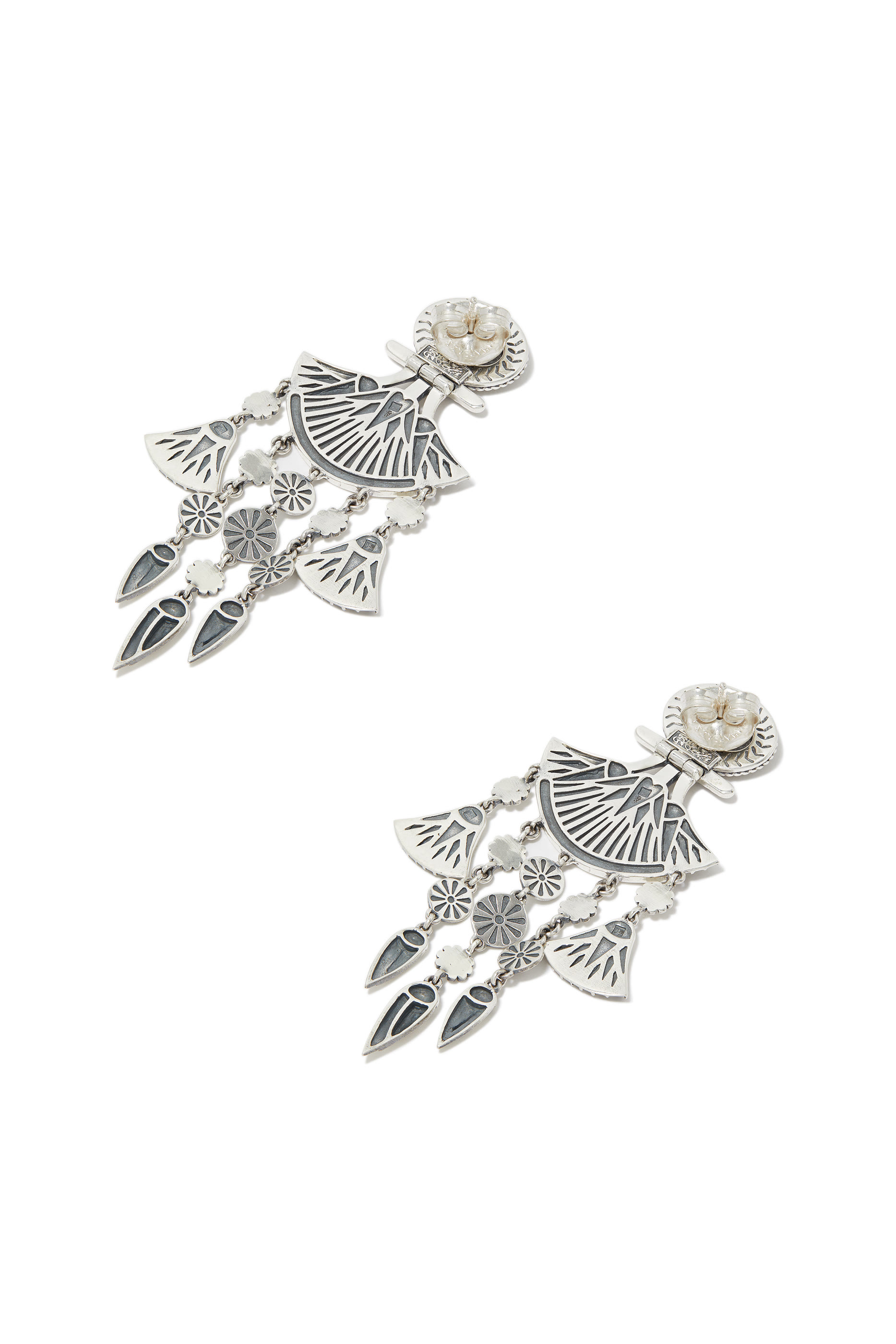 Ancient Egypt Statement Earrings, Sterling Silver