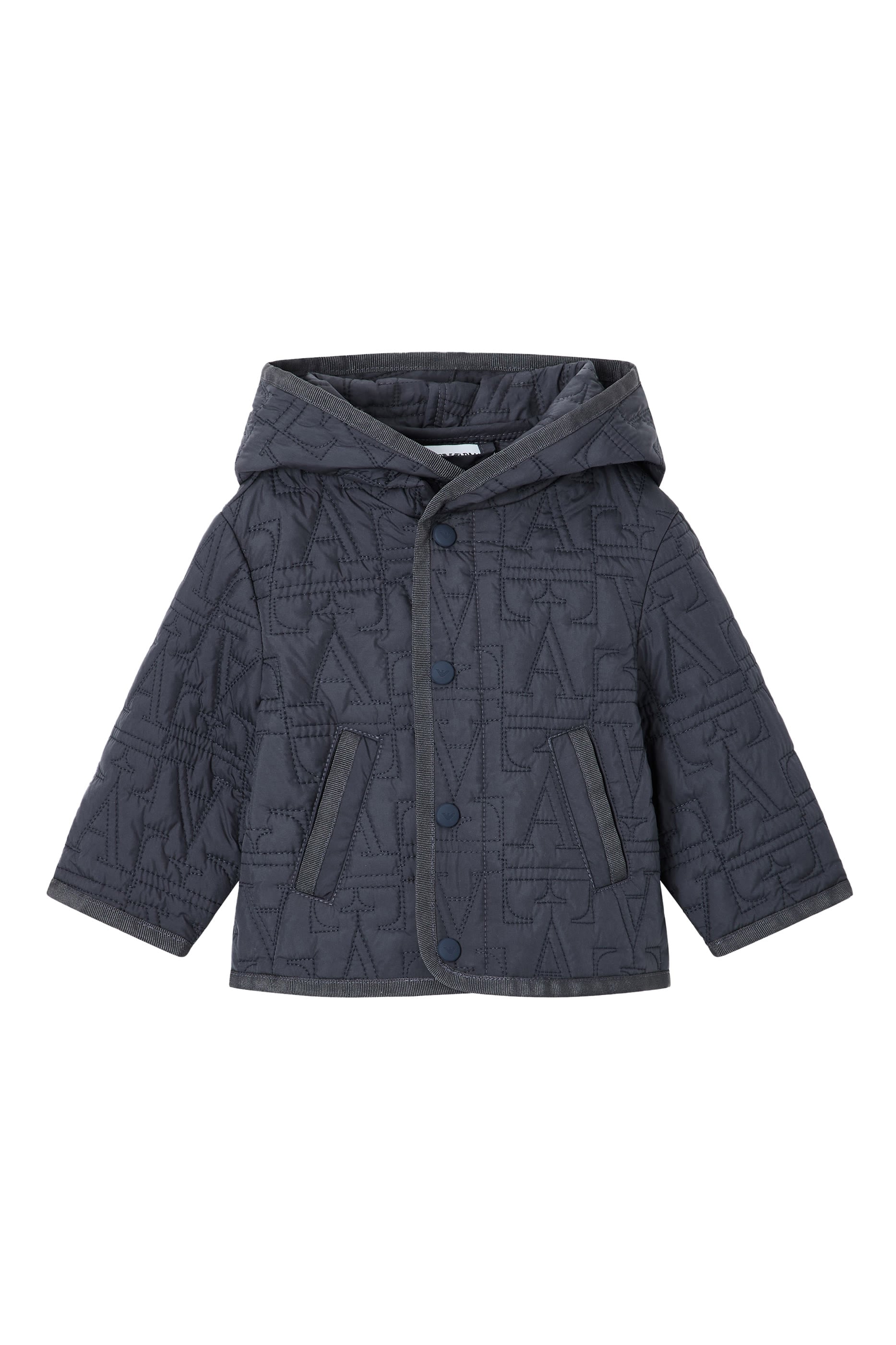 Kids Embossed Pattern Quilted Blouson Jacket