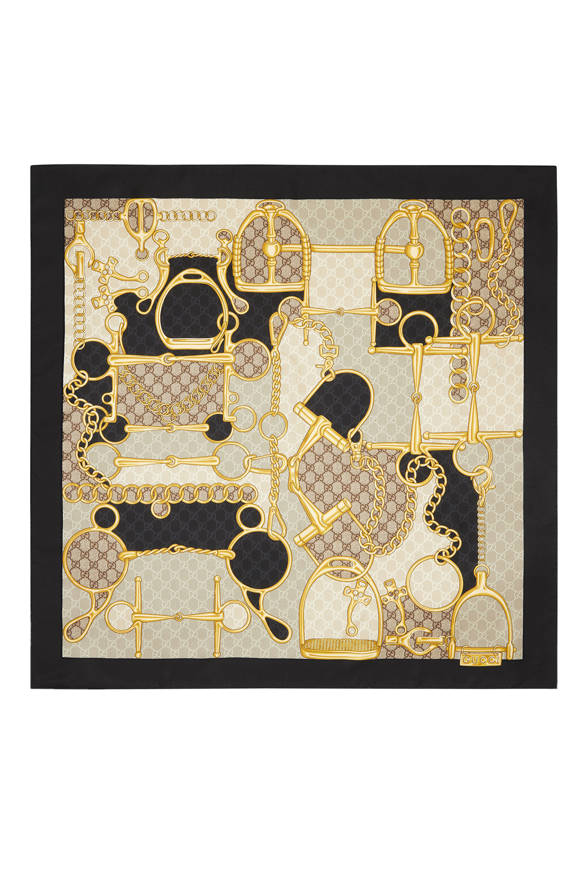 GG Horsebit Silk Scarf