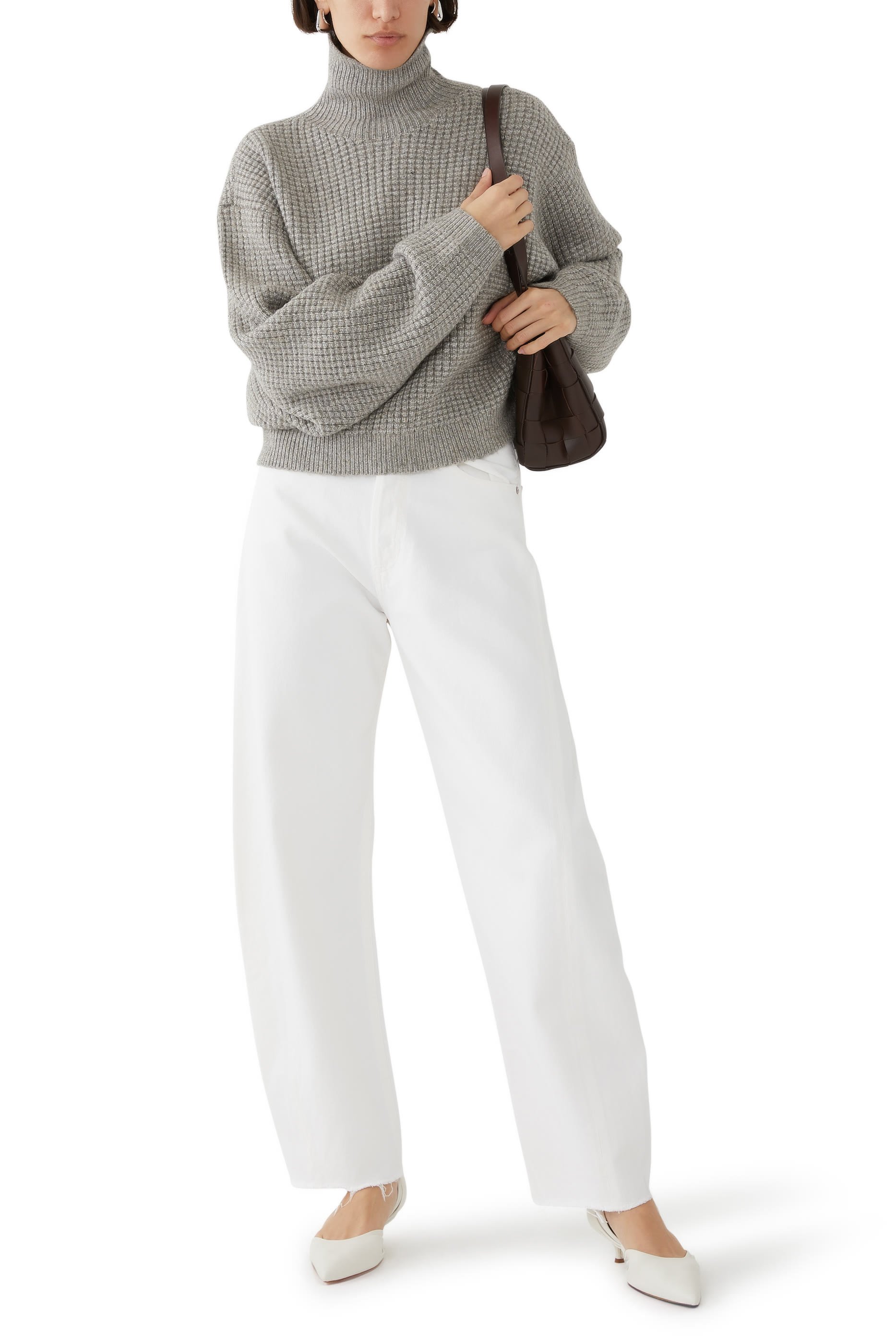 Heavy Waffle Cropped Turtleneck