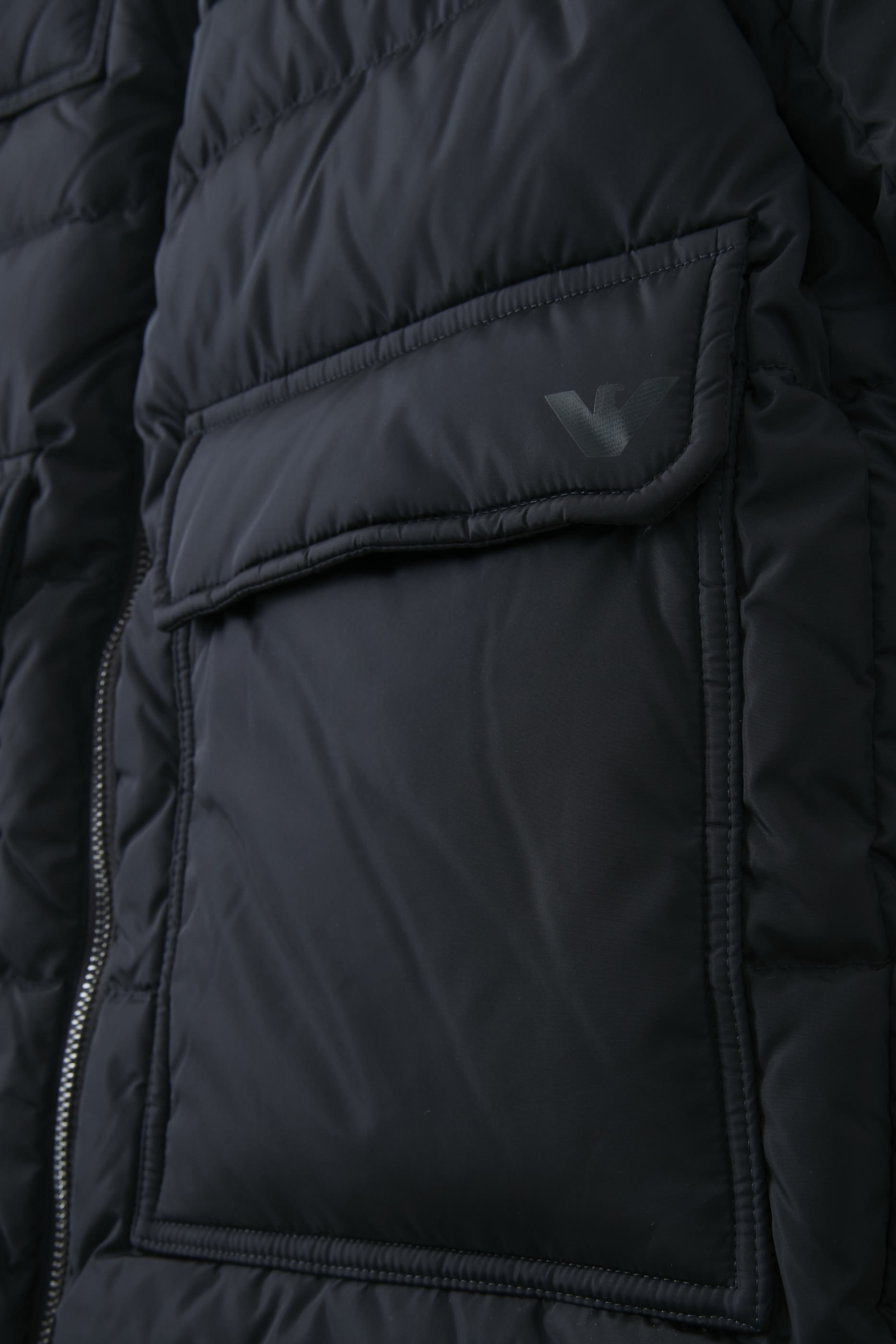 Kids Quilted-Nylon Puffer Jacket with Recycled Down and Logo Print
