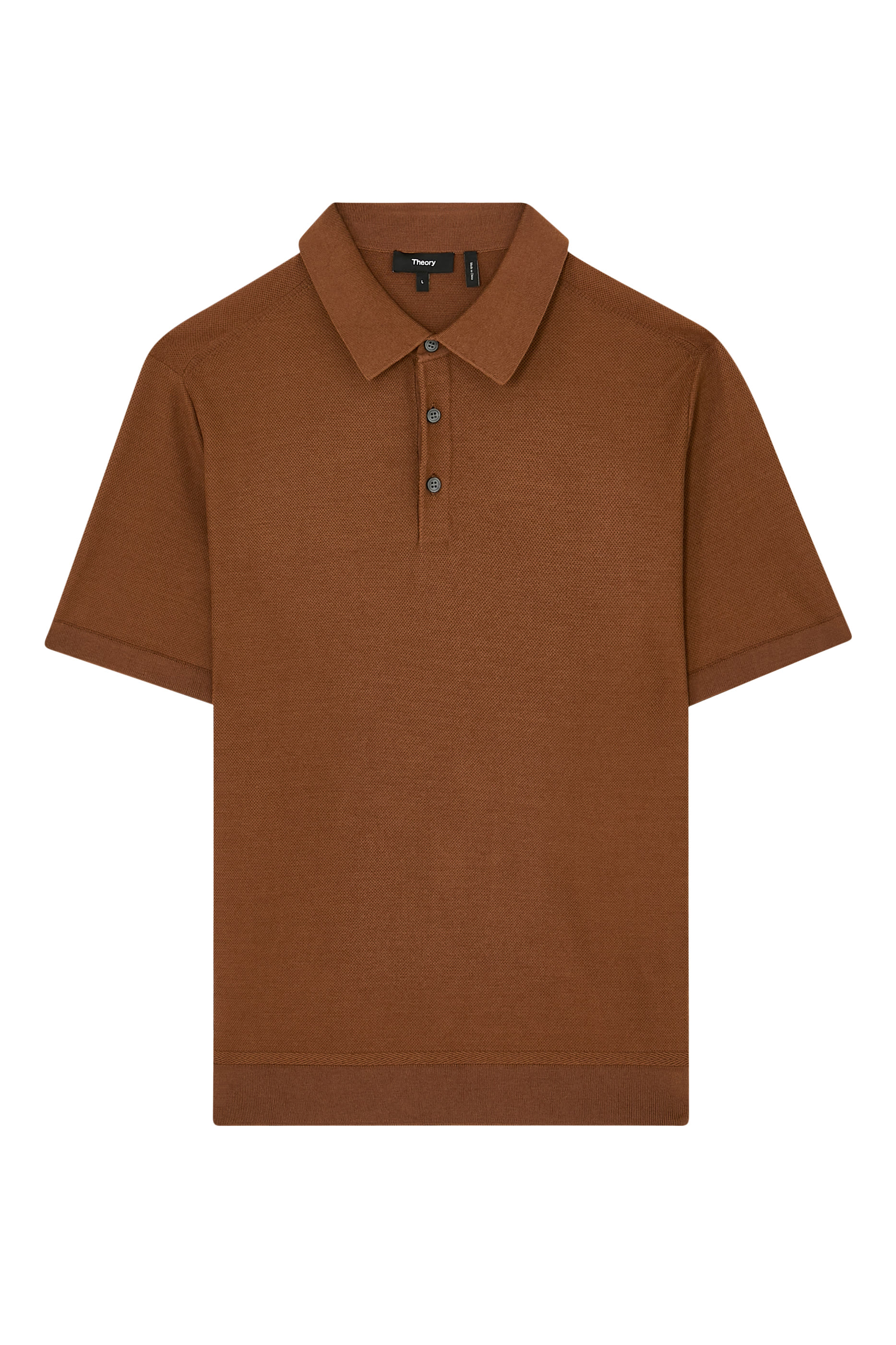 Three-Button Knit Polo Shirt