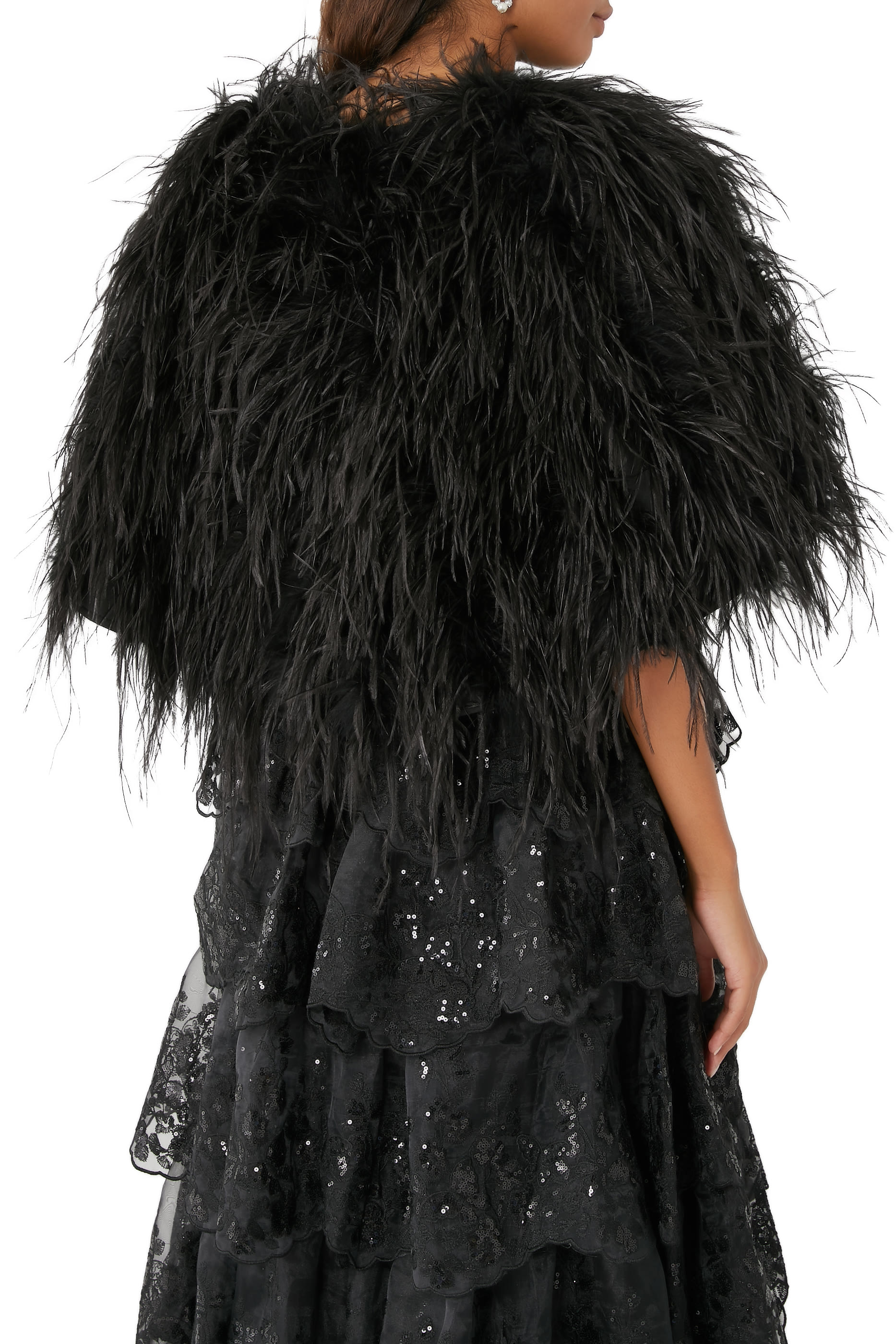 Tie-Up Feather Bolero