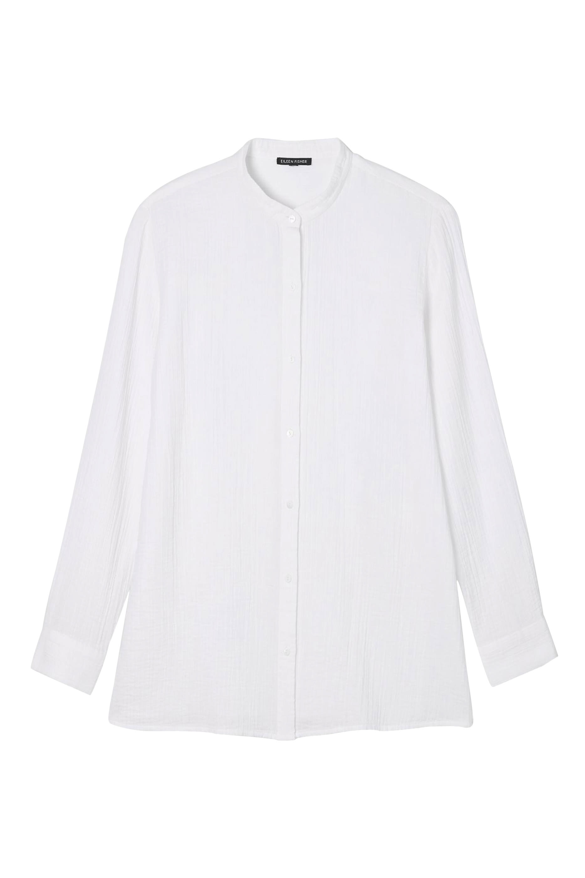 Organic Cotton Ripple Band Collar Shirt