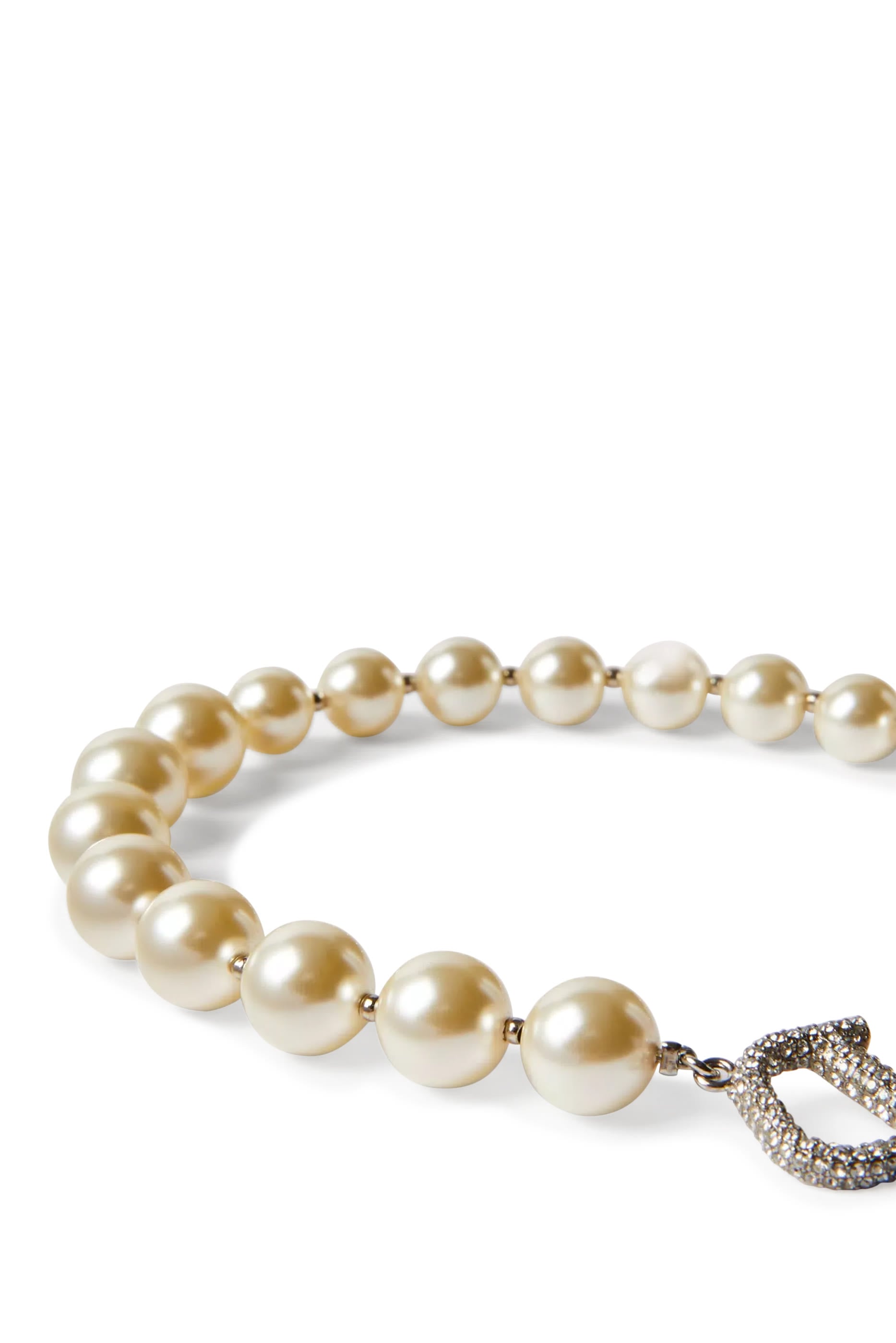 VLogo Signature Necklace with Pearls and Swarovski&reg; Crystals 