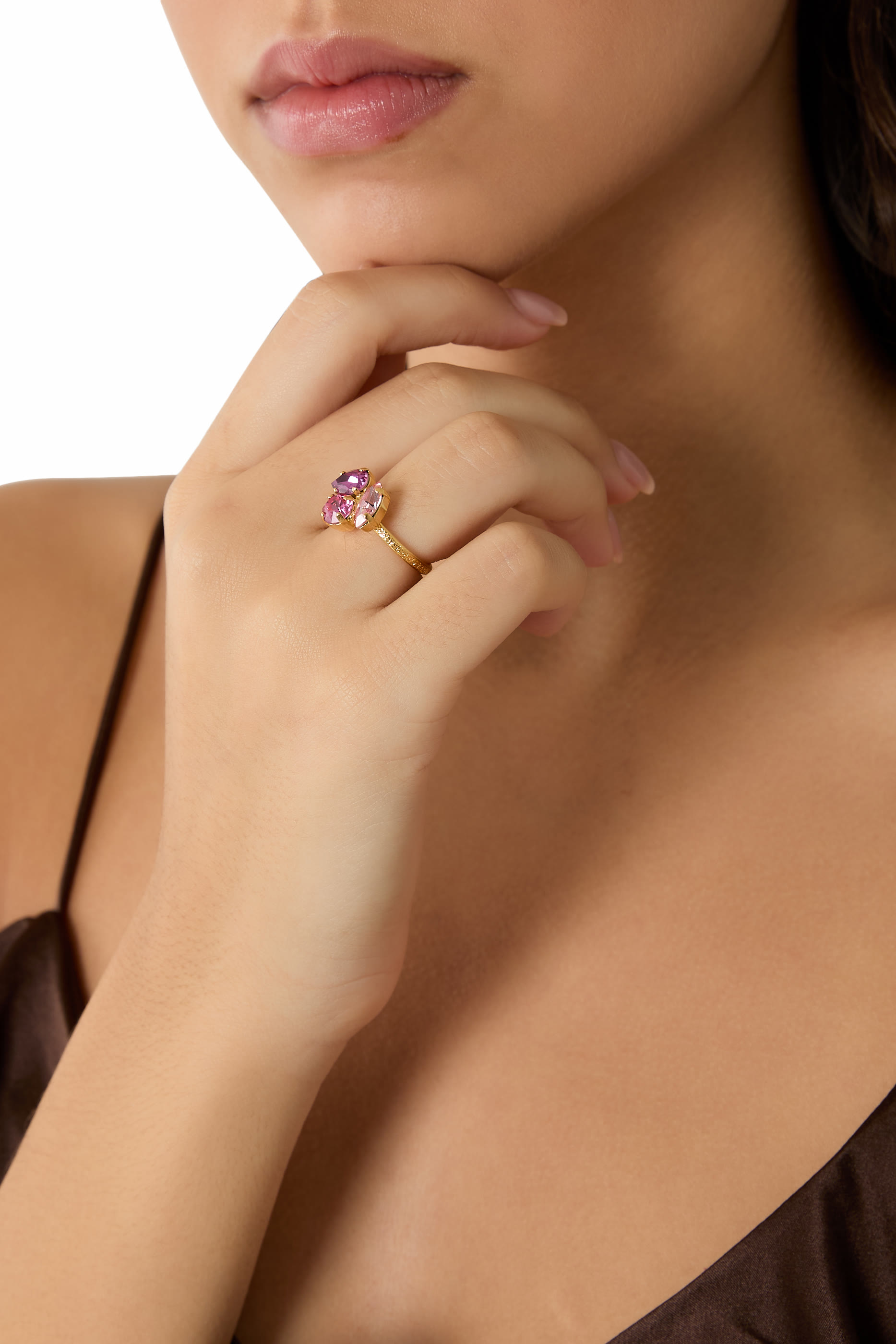 Ana Ring, 18K Gold-Plated Brass