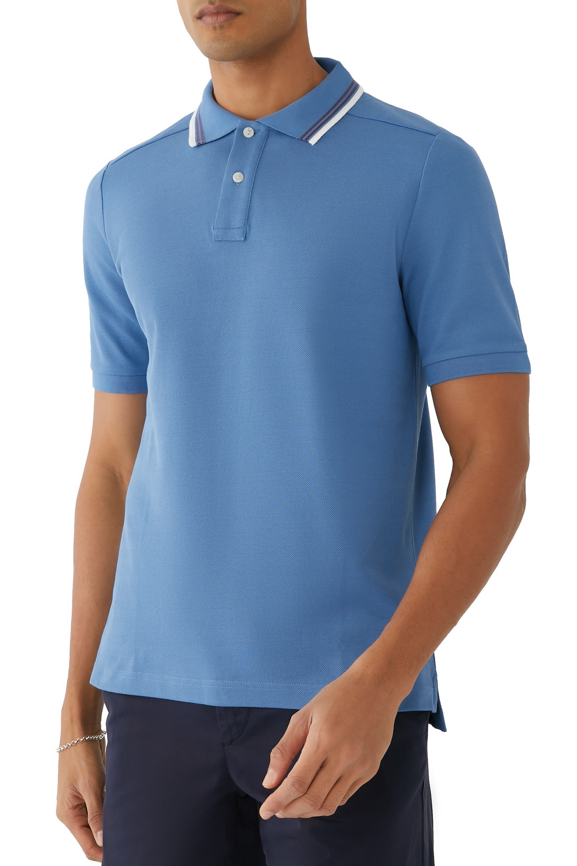 Striped Trim Polo Shirt