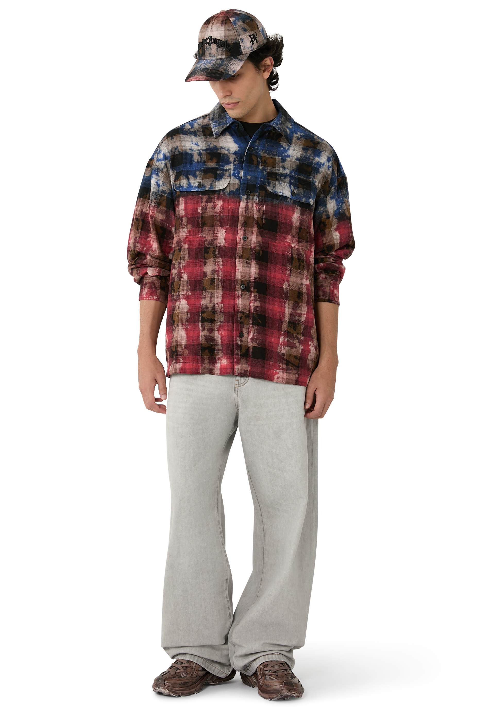 Curved-Logo Check Shirt