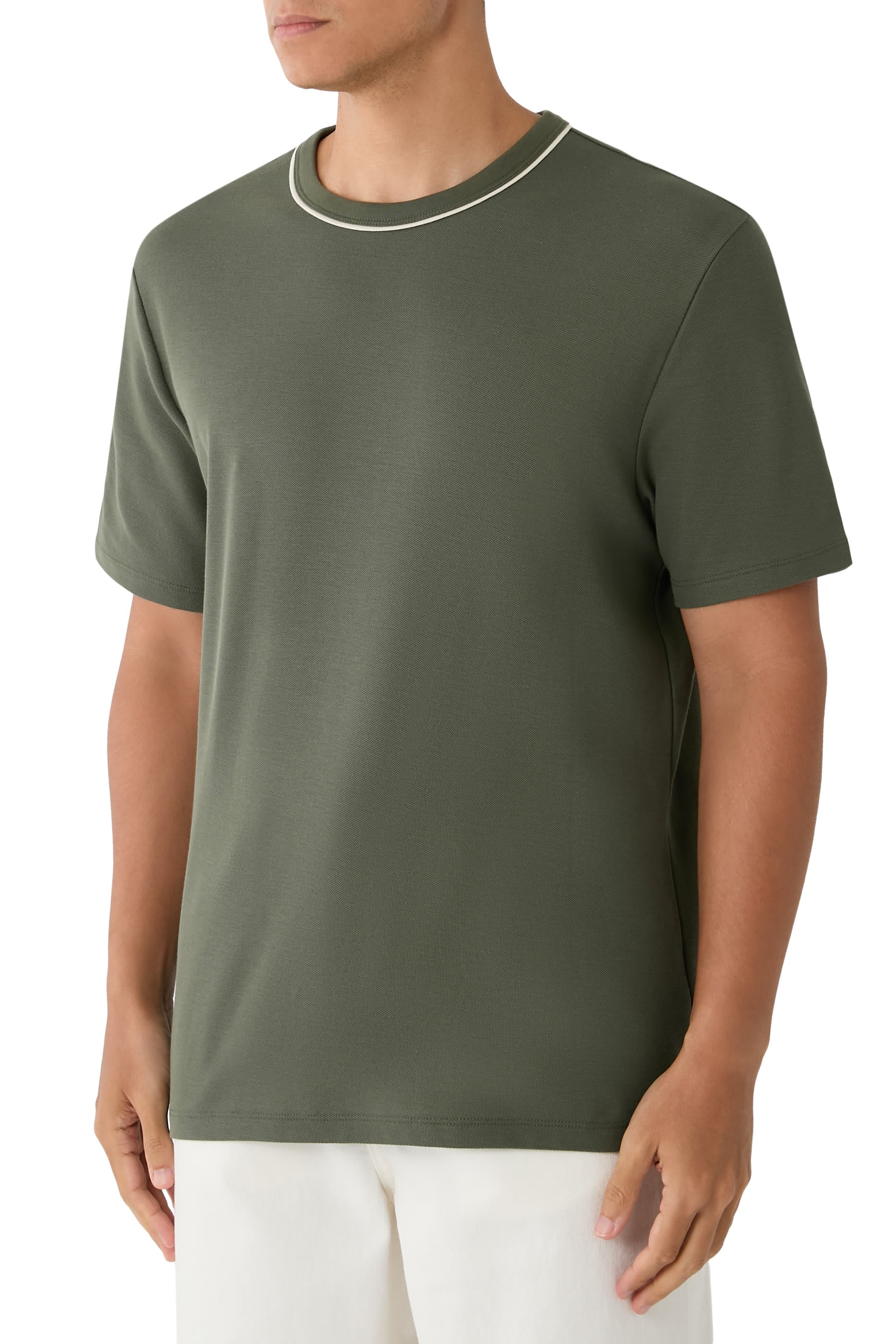 Tipped Pima Cotton Piqu&eacute; T-Shirt