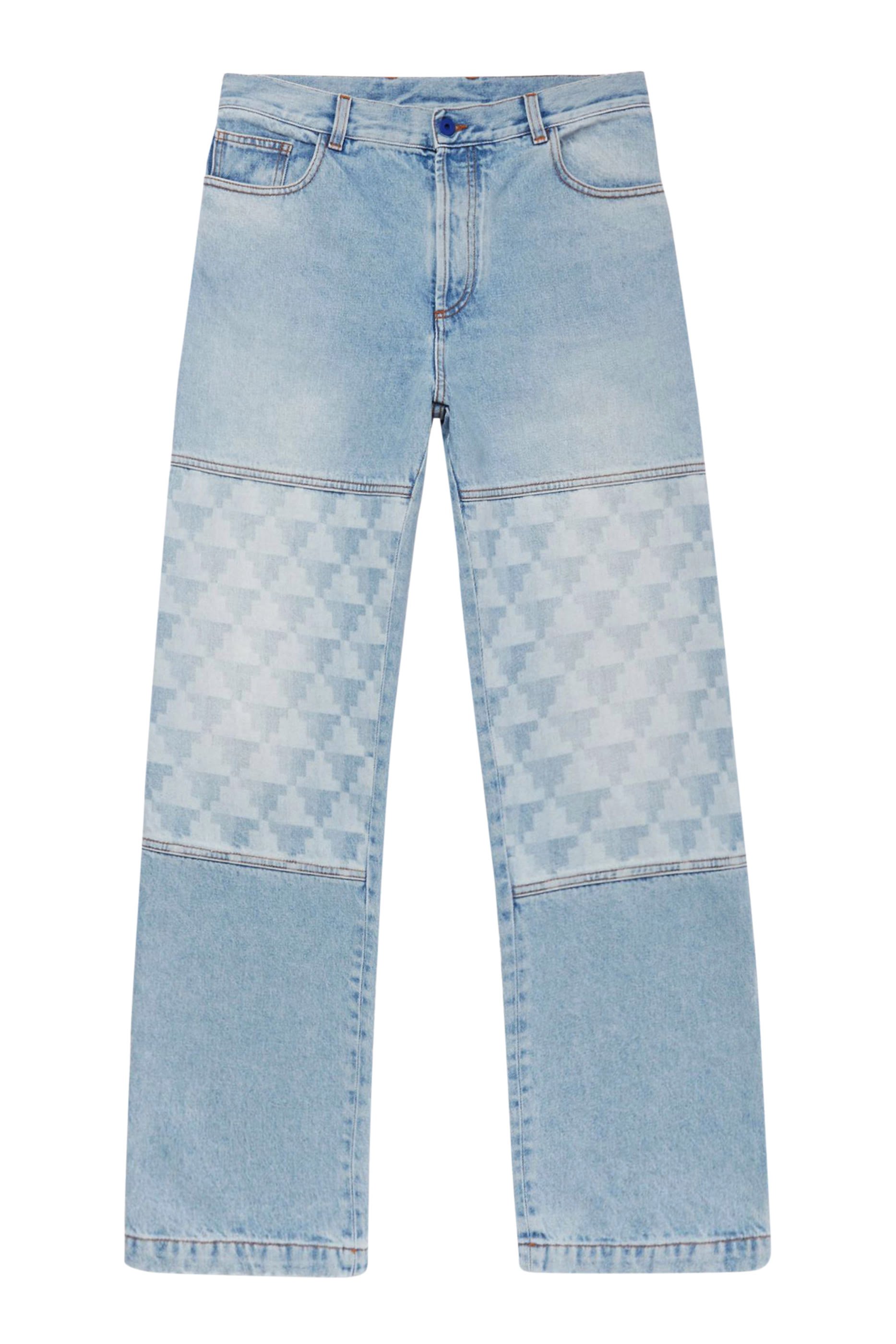 Laser Cross Denim Straight Pants