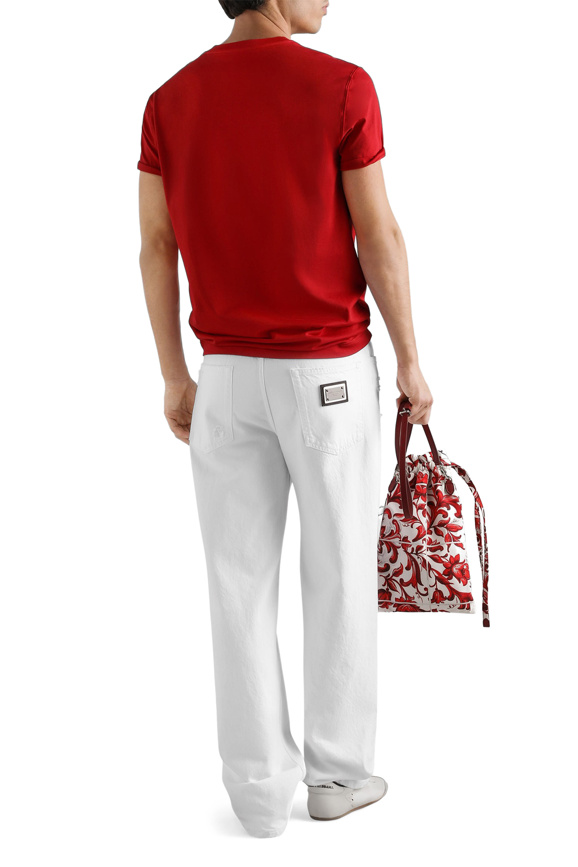 Cotton T-Shirt with Logo Embroidery