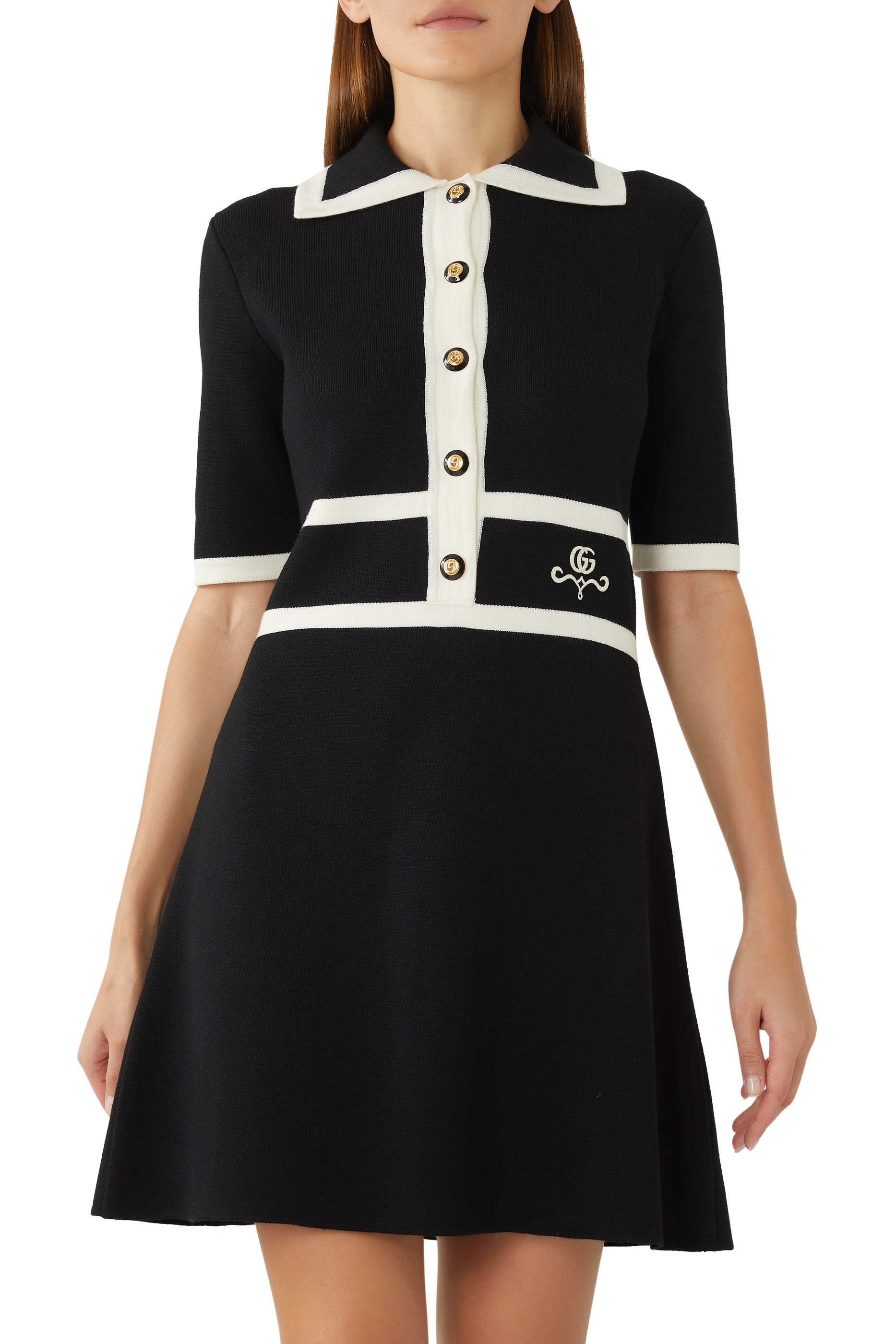 GG Piquet Jacquard Polo Dress