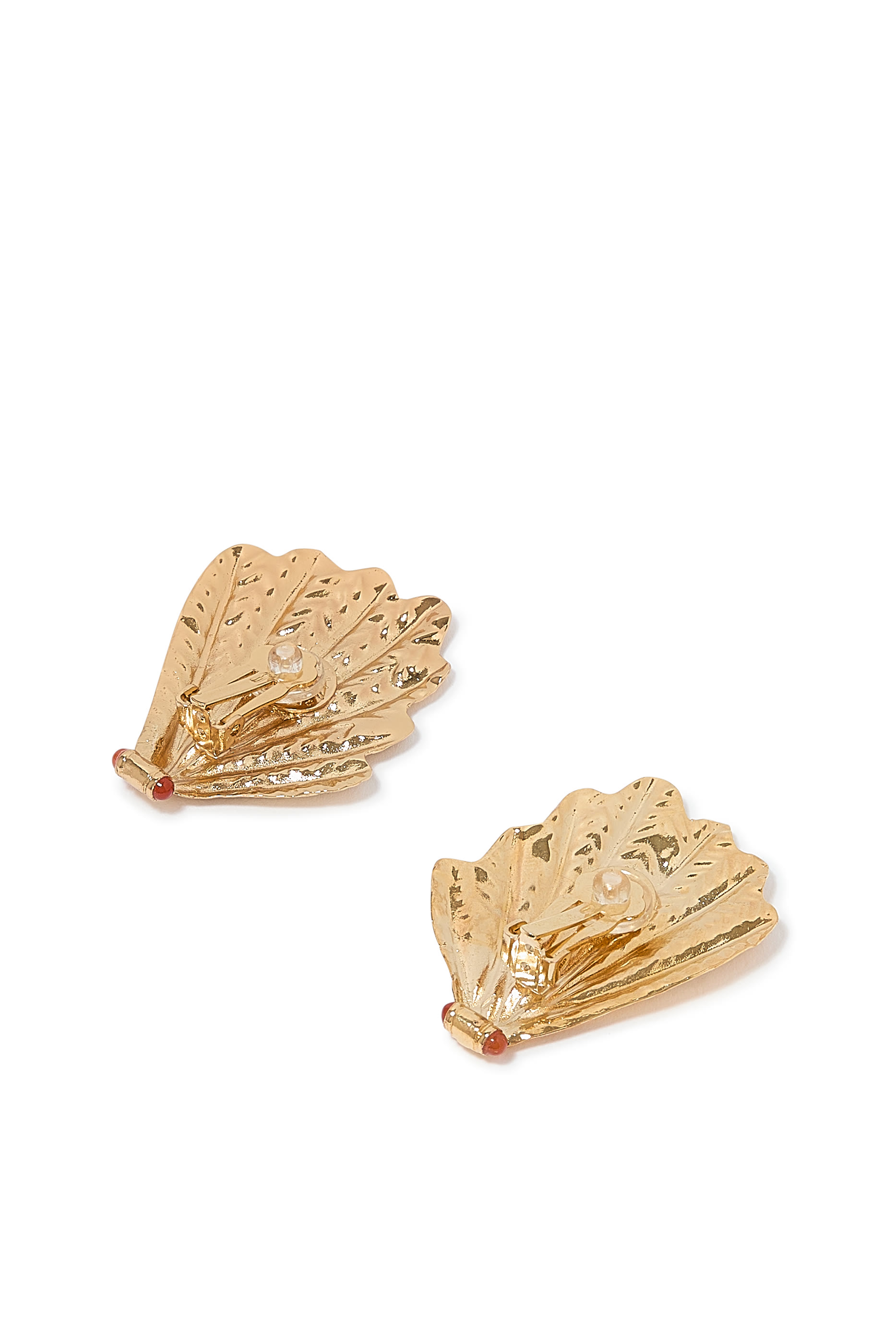 Shell Earrings, Gold-Plated Brass