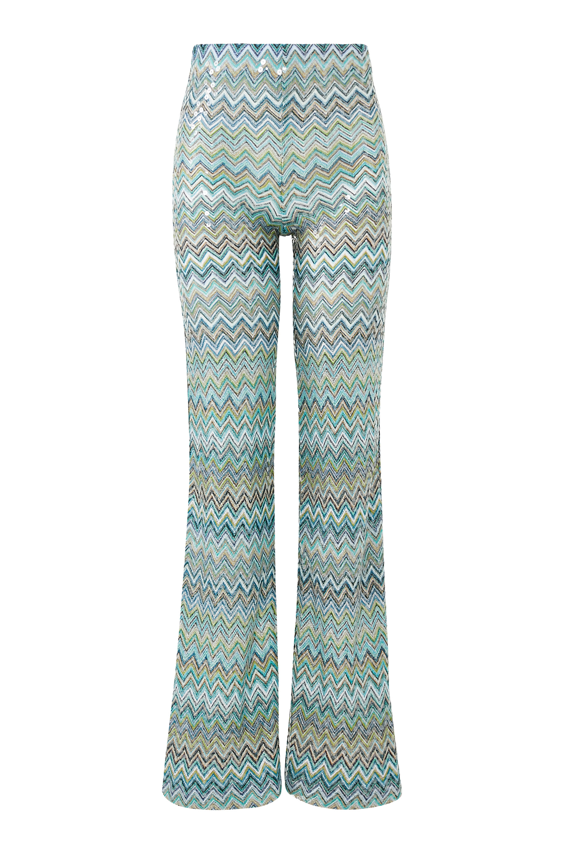 Exclusive Mare Chevron Raschel Sequinned Flared Pants