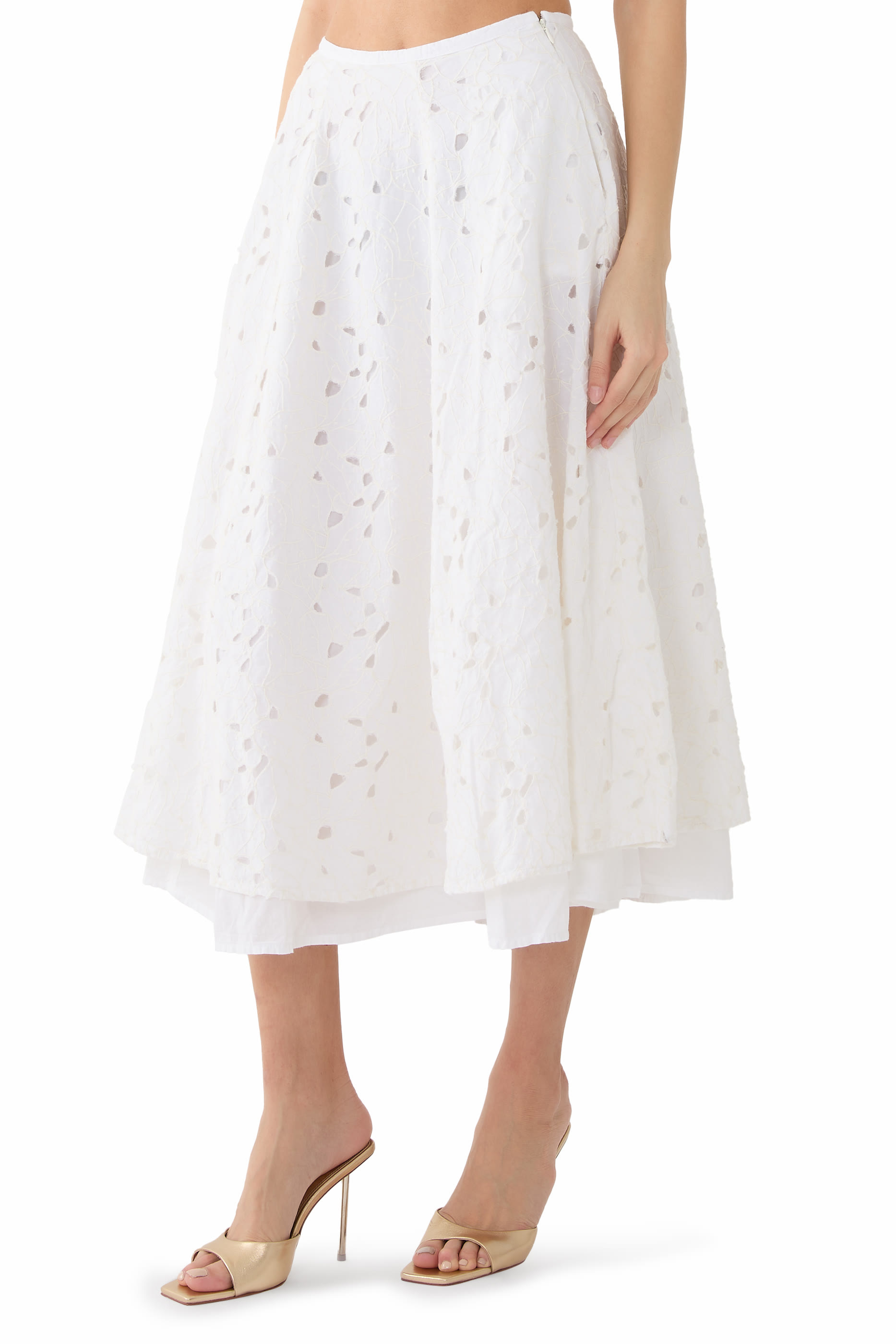 Broderie Midi Skirt