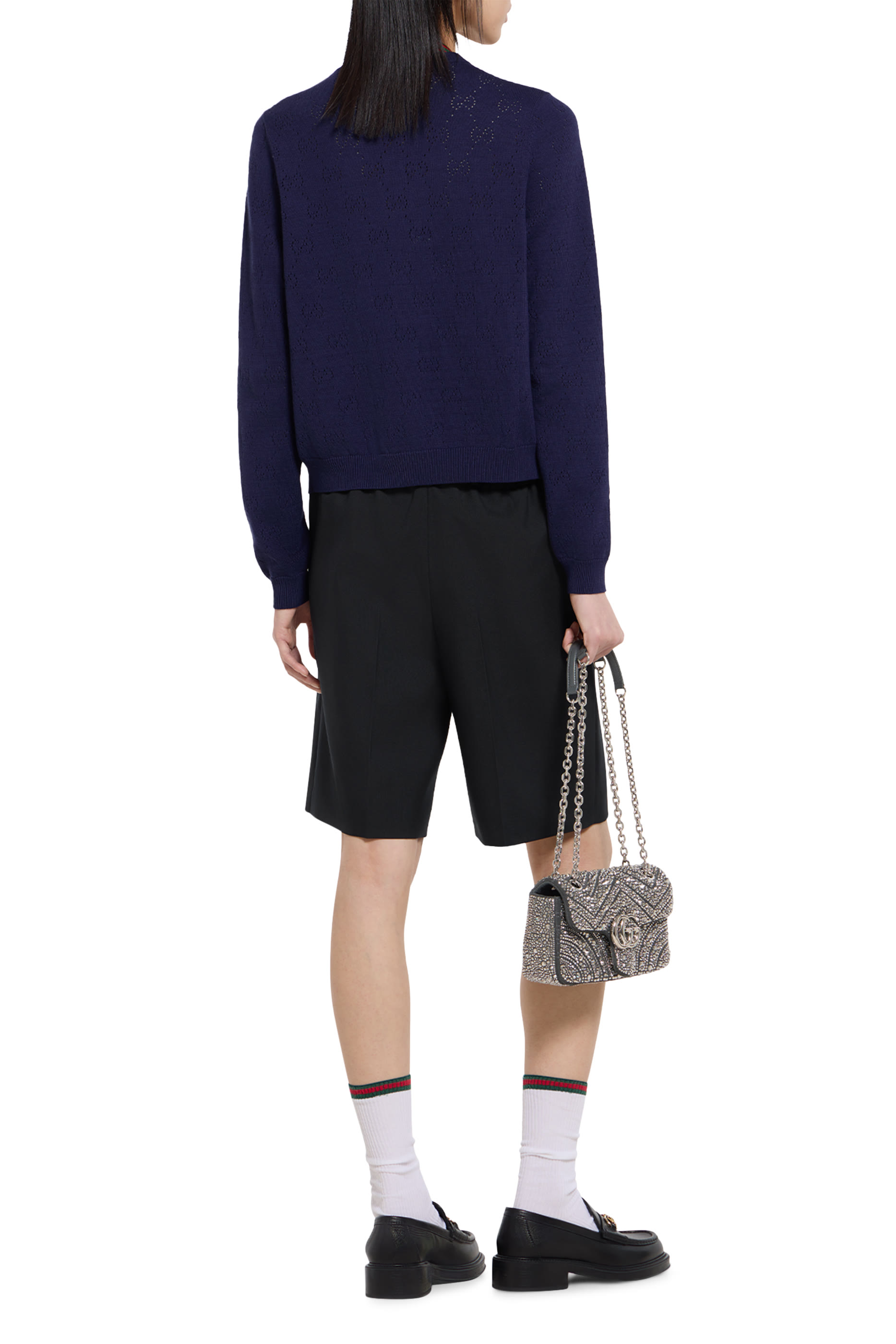 GG Pointelle Cotton Silk Cardigan