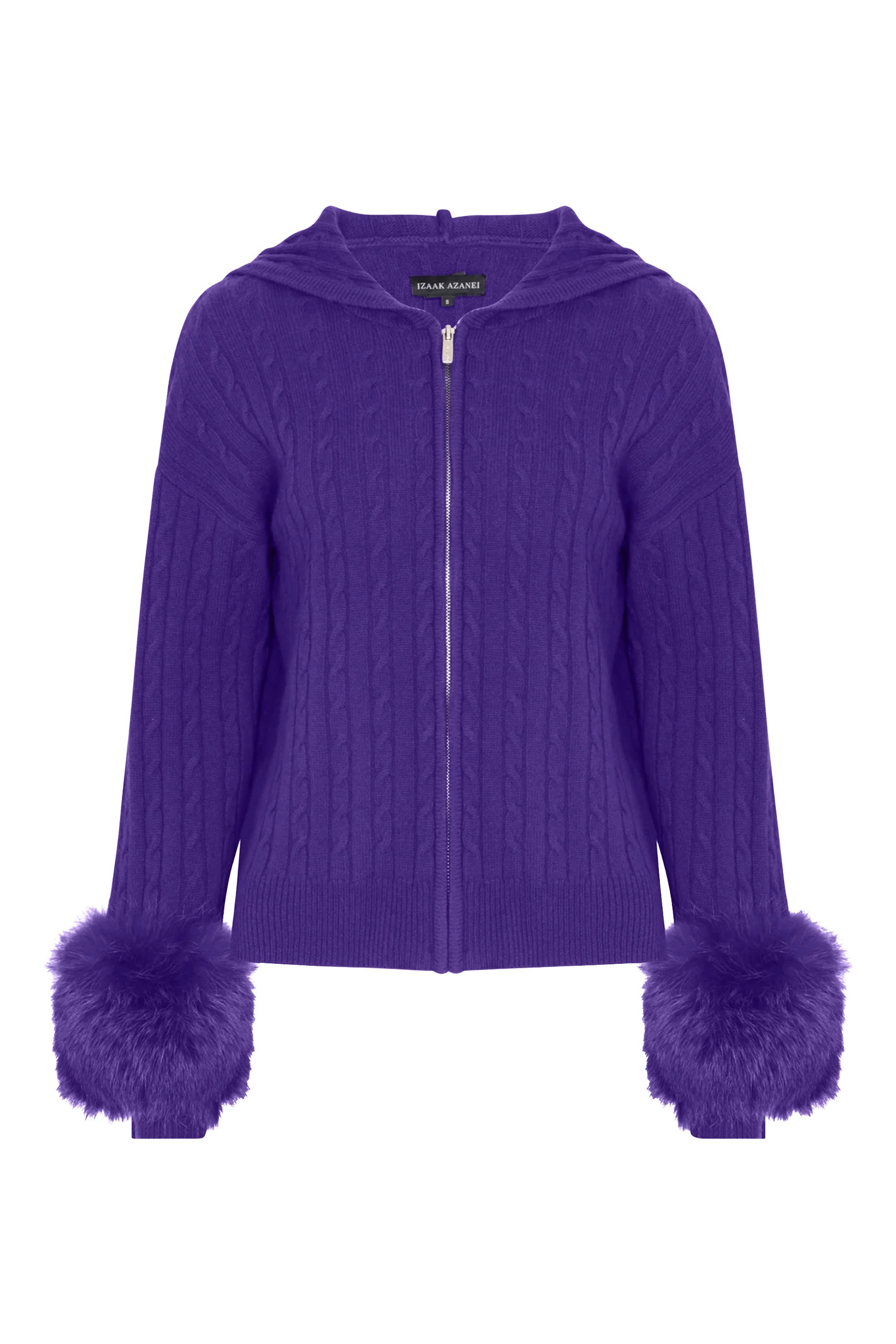 The Cable-Knit Zip-Up Faux Cuff Cardigan