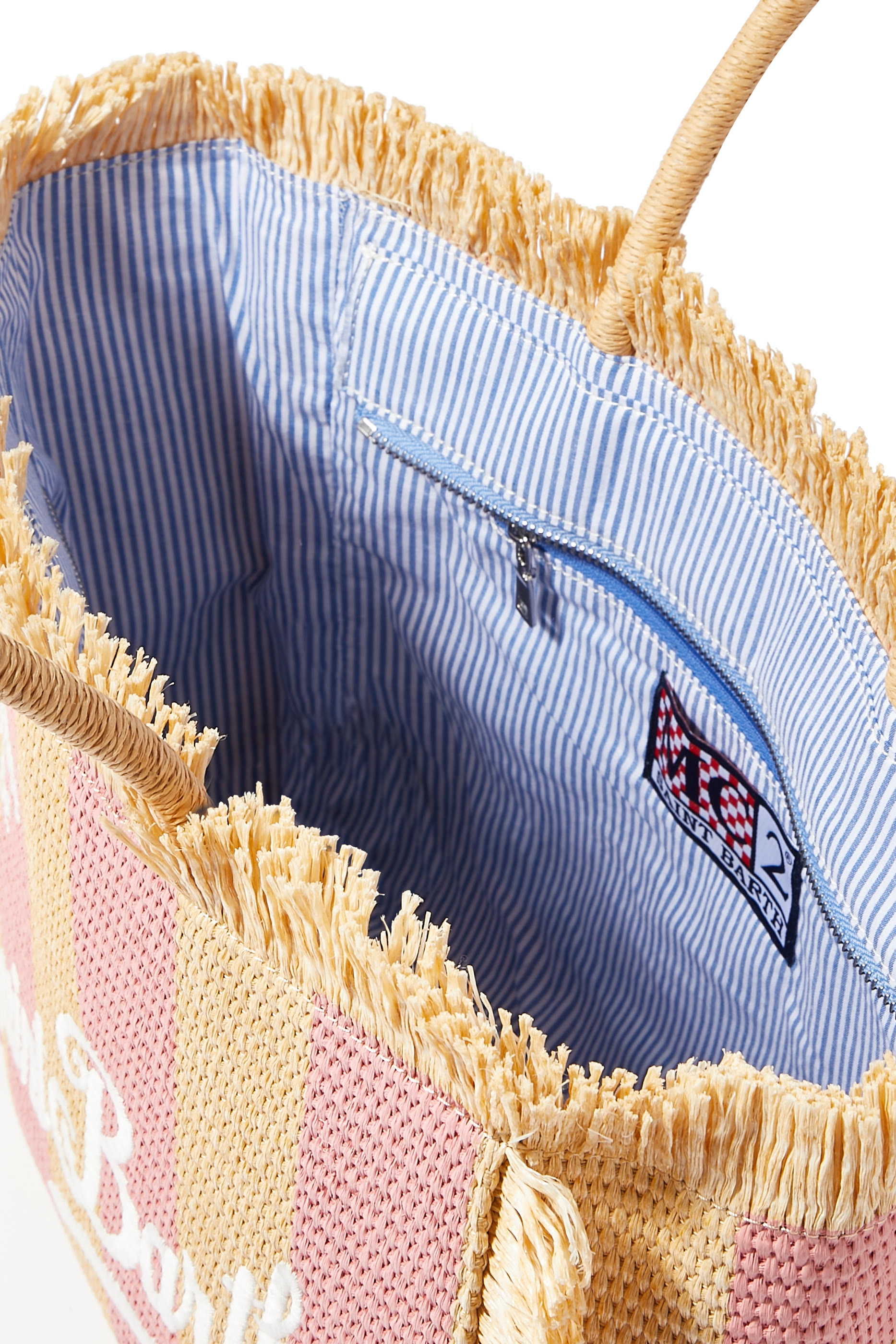 Vanity Striped Straw Beach Bag