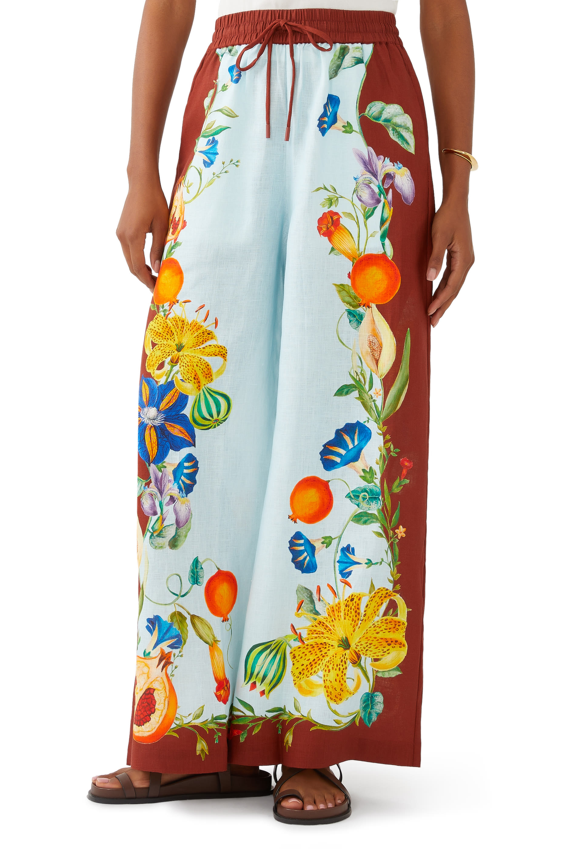 Dahlia Floral Linen Pants
