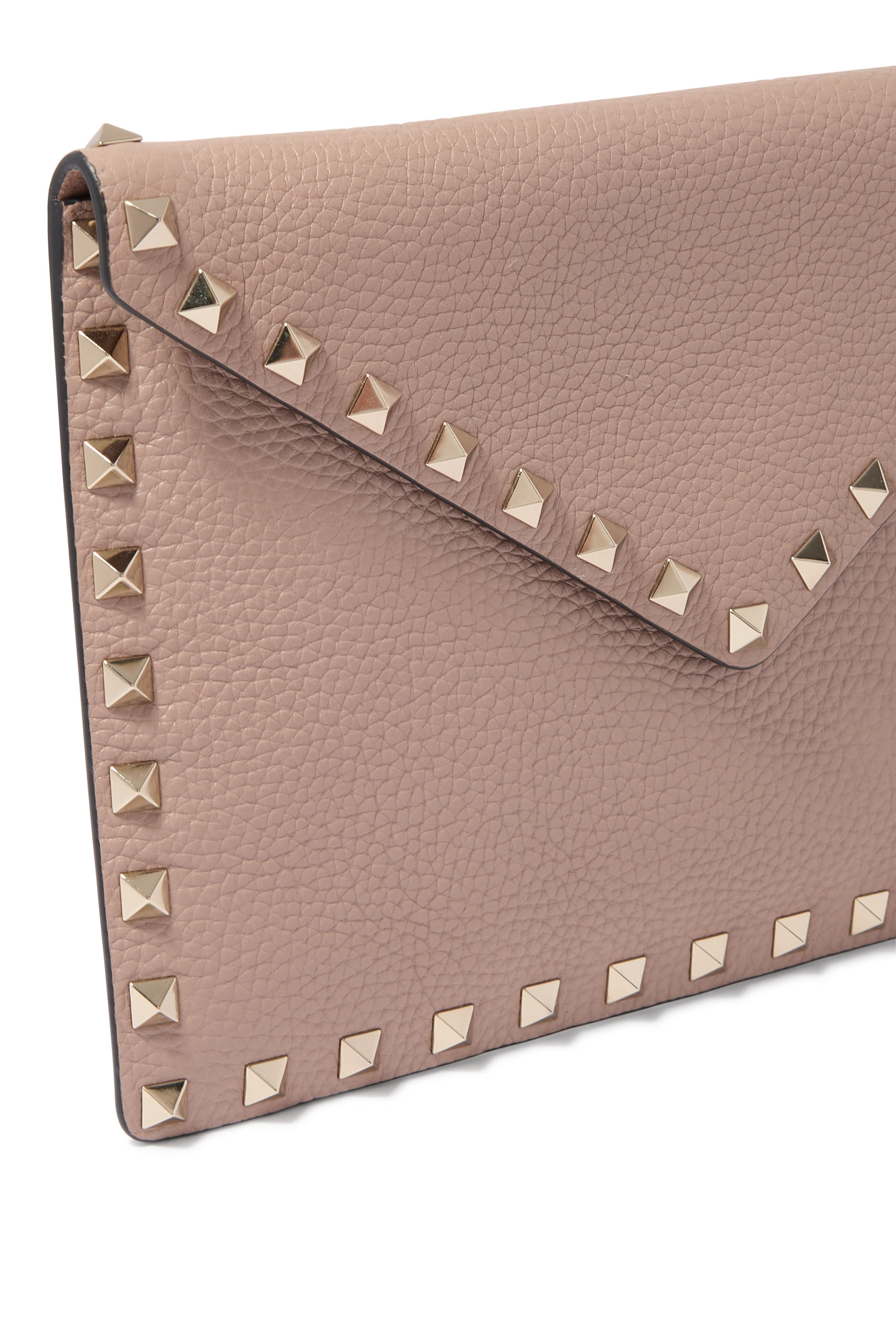 Rockstud Grainy Calfskin Pouch