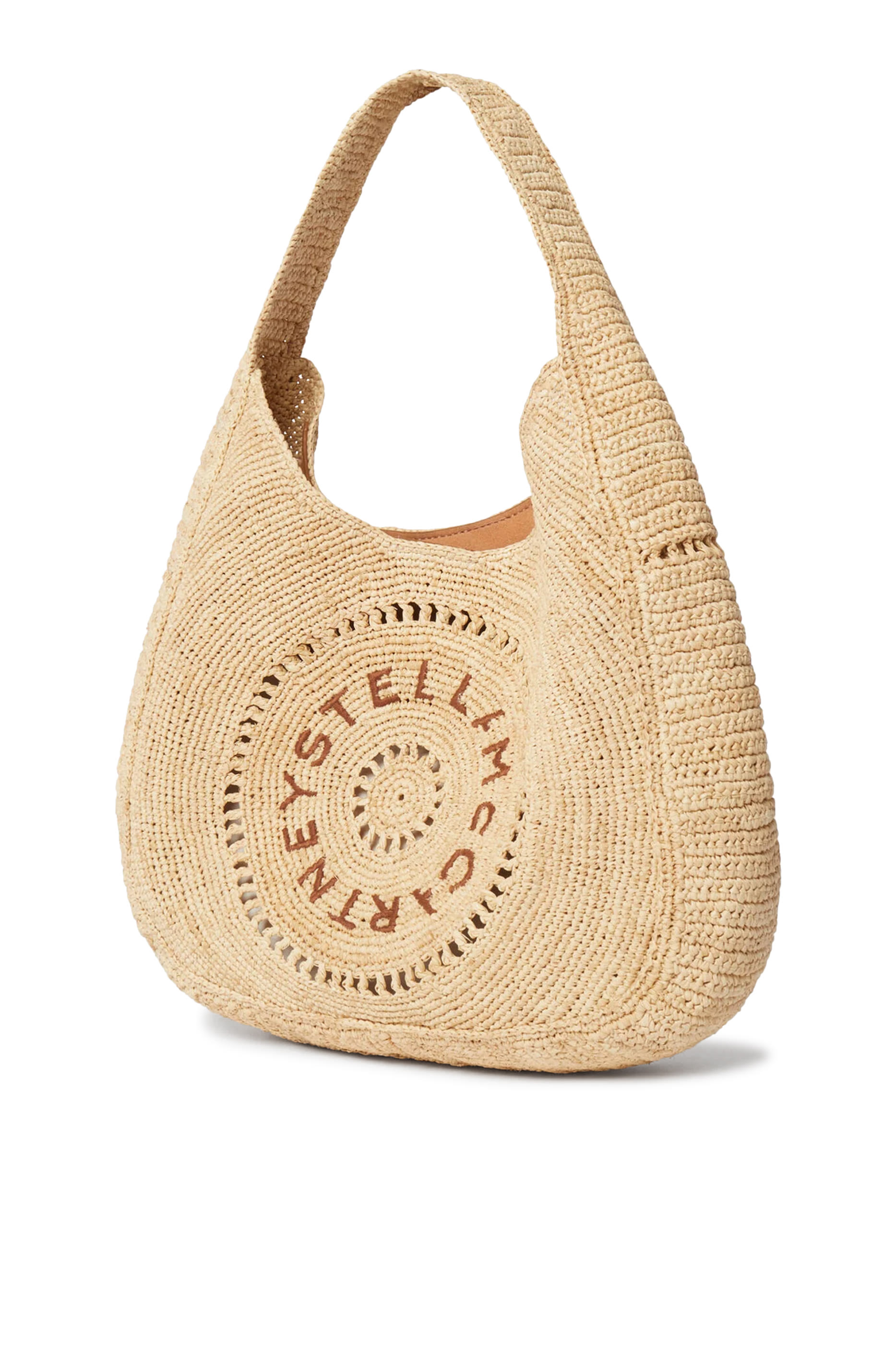 Logo Raffia Slouchy Medium Tote Bag