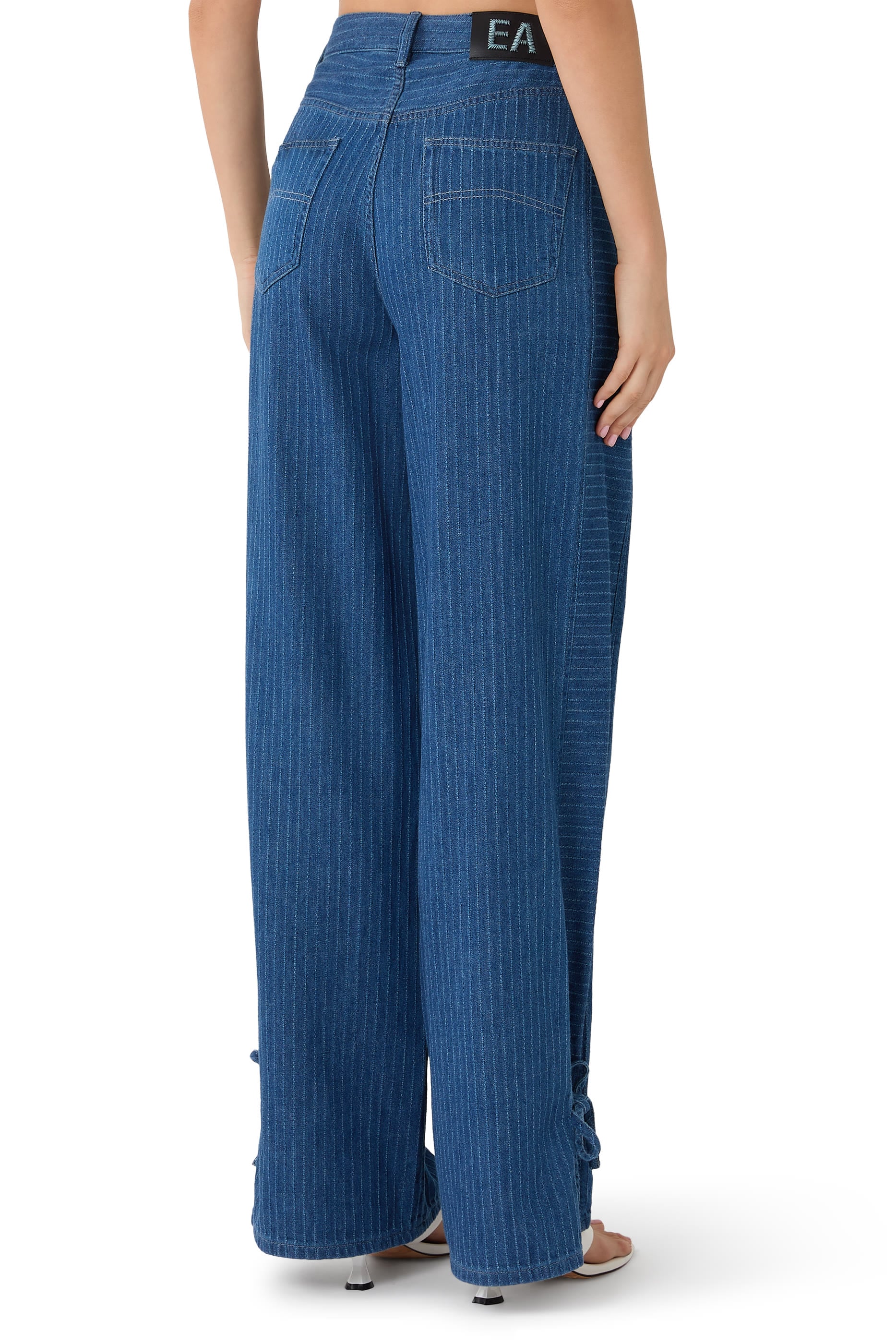 Five-Pocket Pinstriped Denim Pants 