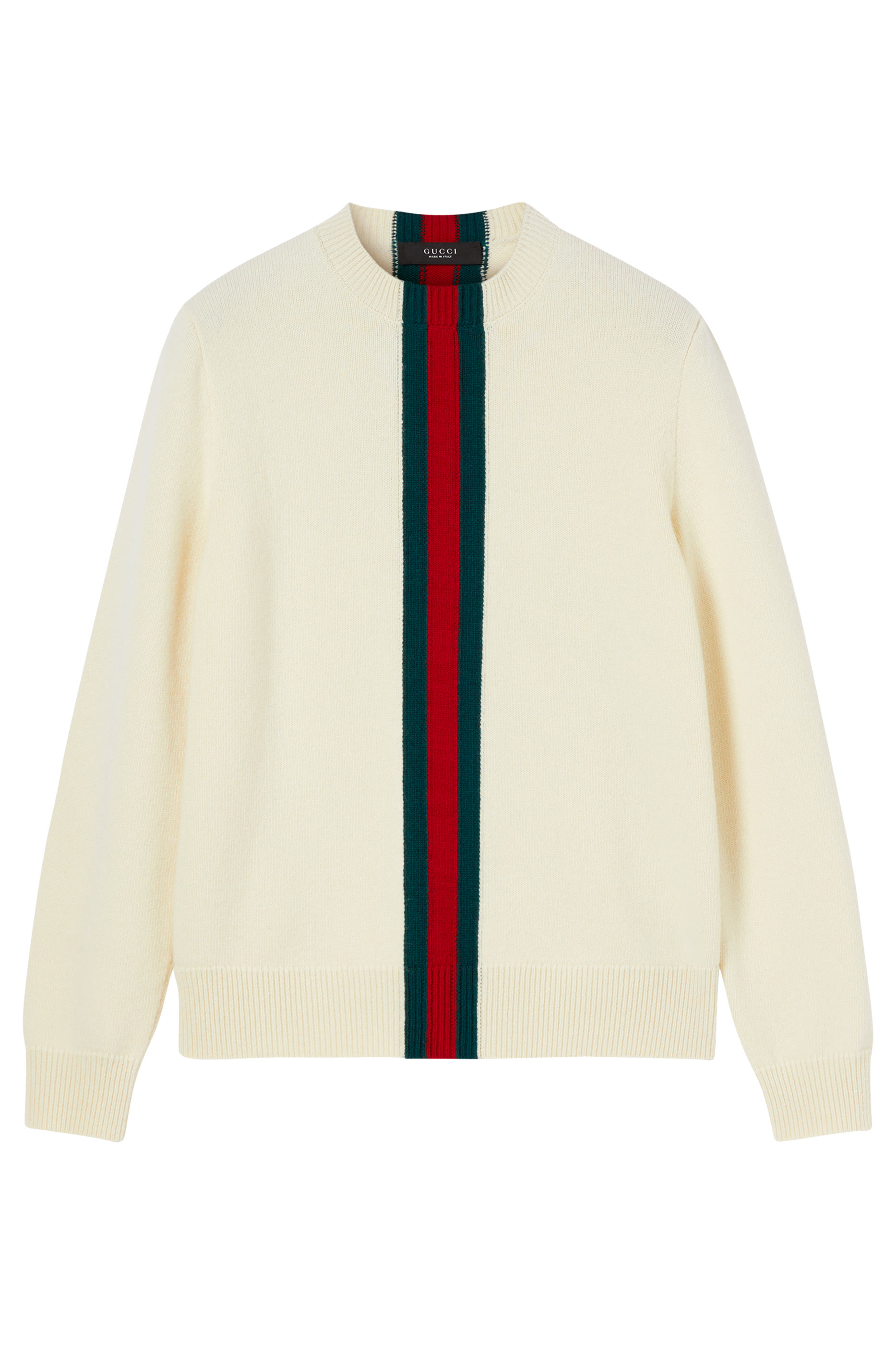 Web Intarsia Fine Knit Wool Sweater