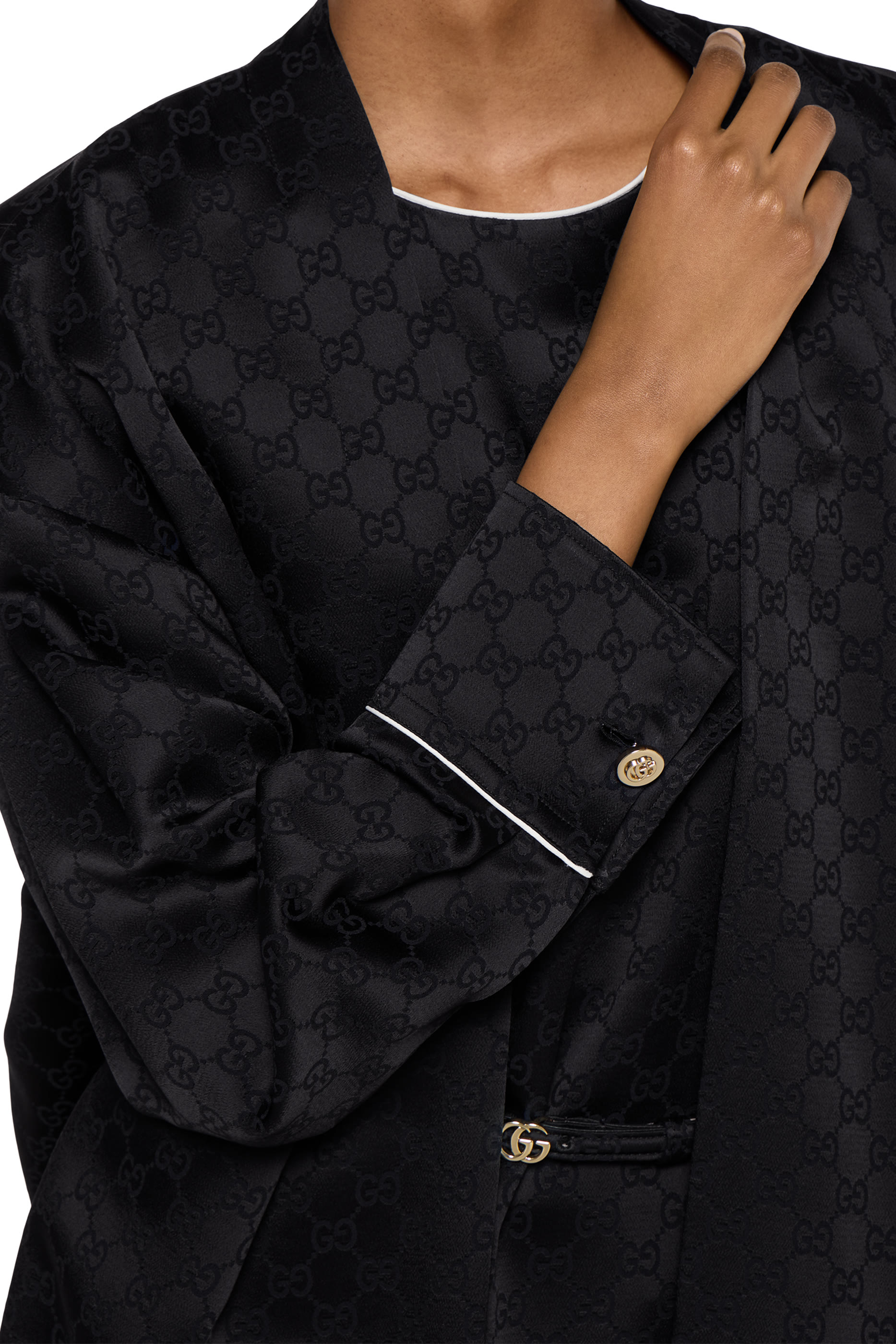 Double G Belt Satin Dress