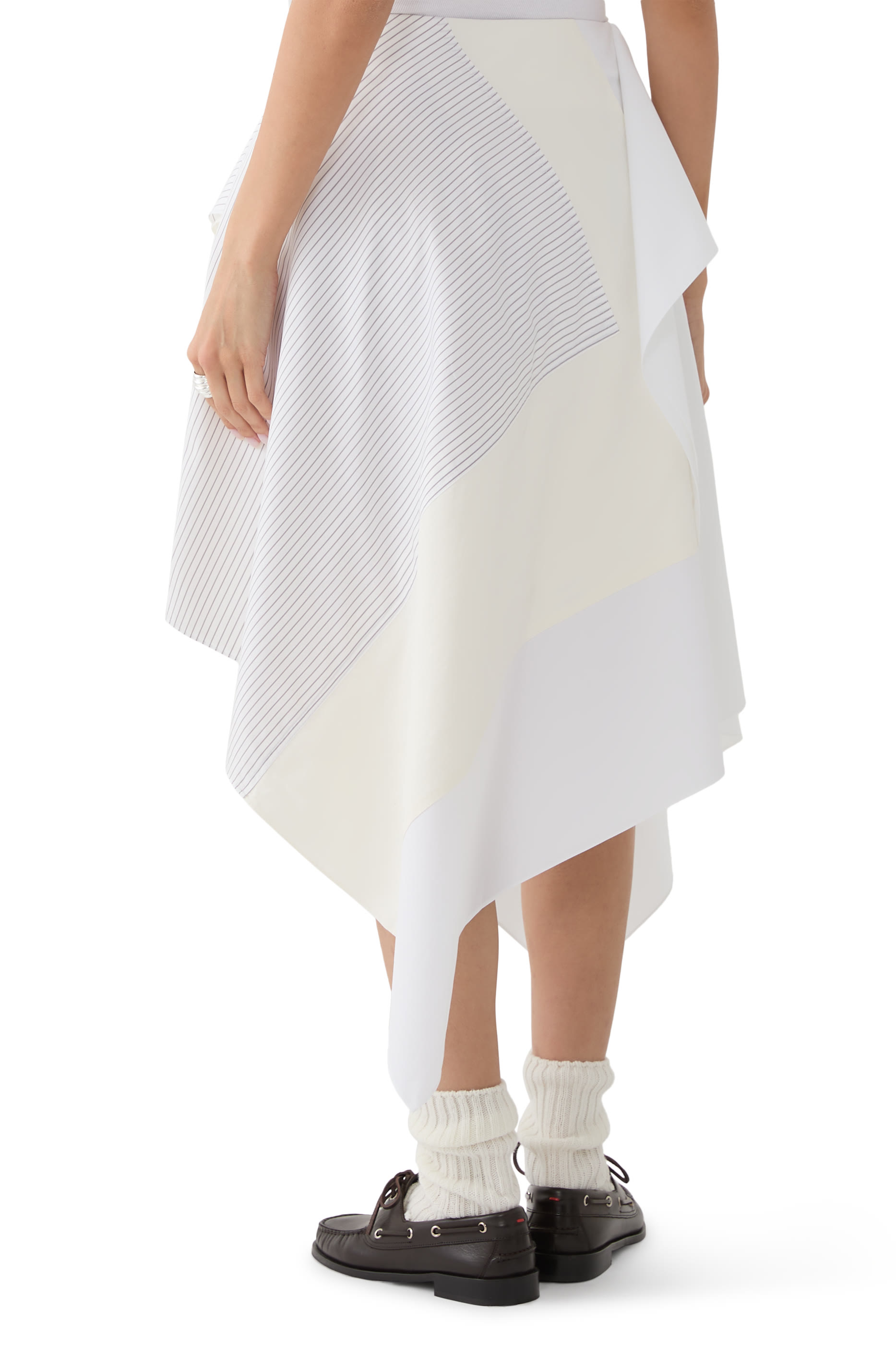Asymmetric Patchwork Midi Skirt