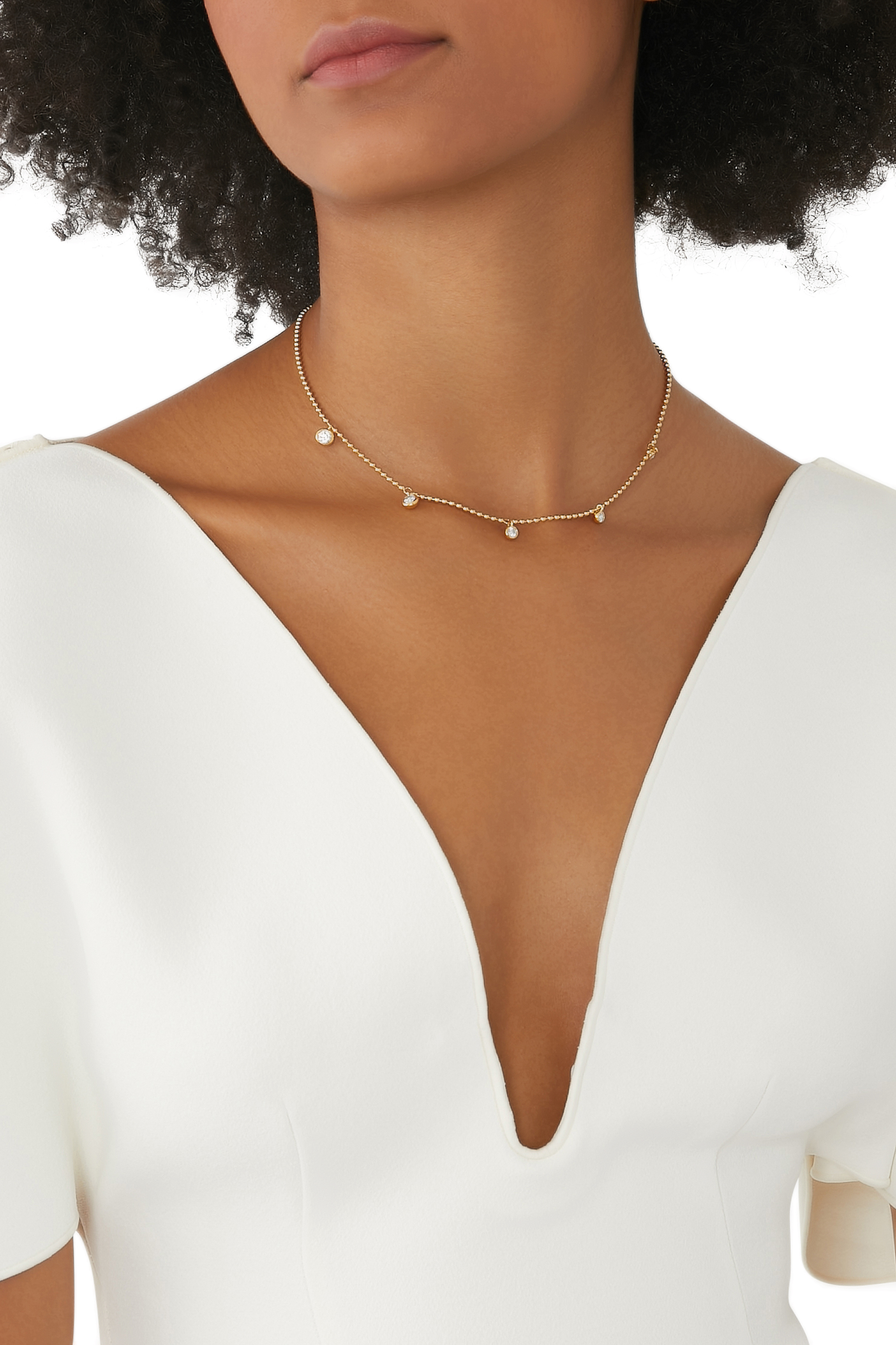 Charm Drop Necklace, 18k Gold-Plated Sterling Silver