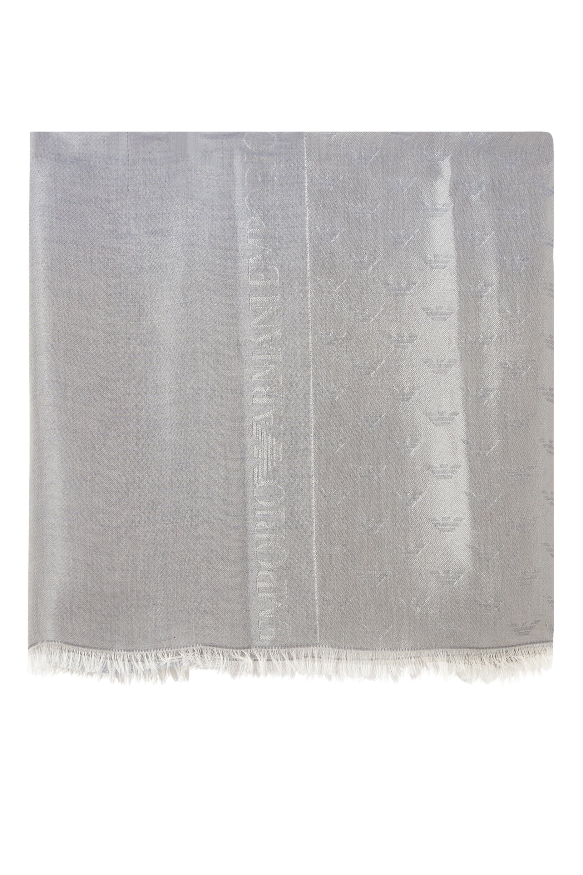 SCARF 180X75 CONTRASTED MICRO EAGLE LOGO AO:LIGHT GREY:One Size