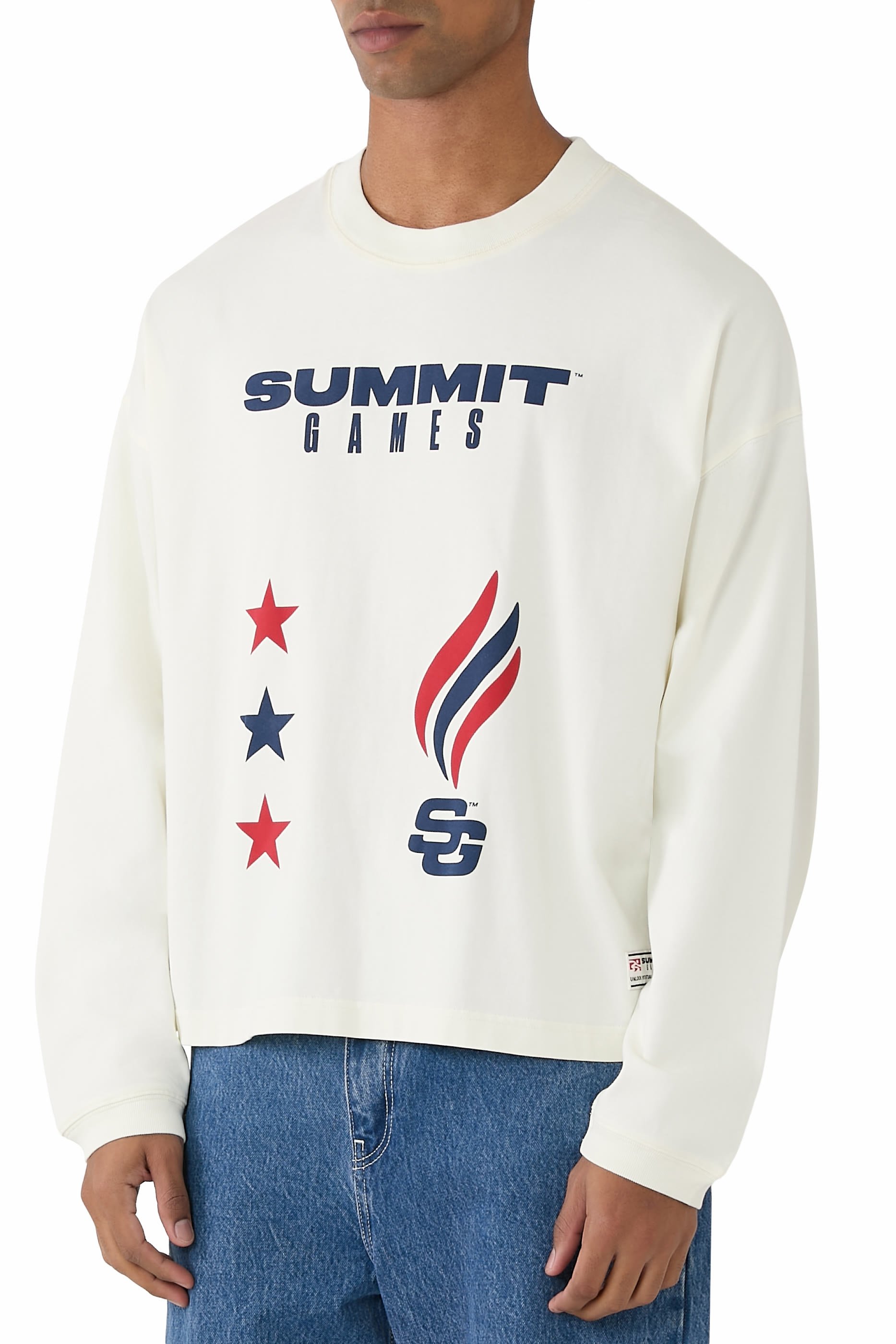 Champion Logo Crop Long Sleeve Tee 