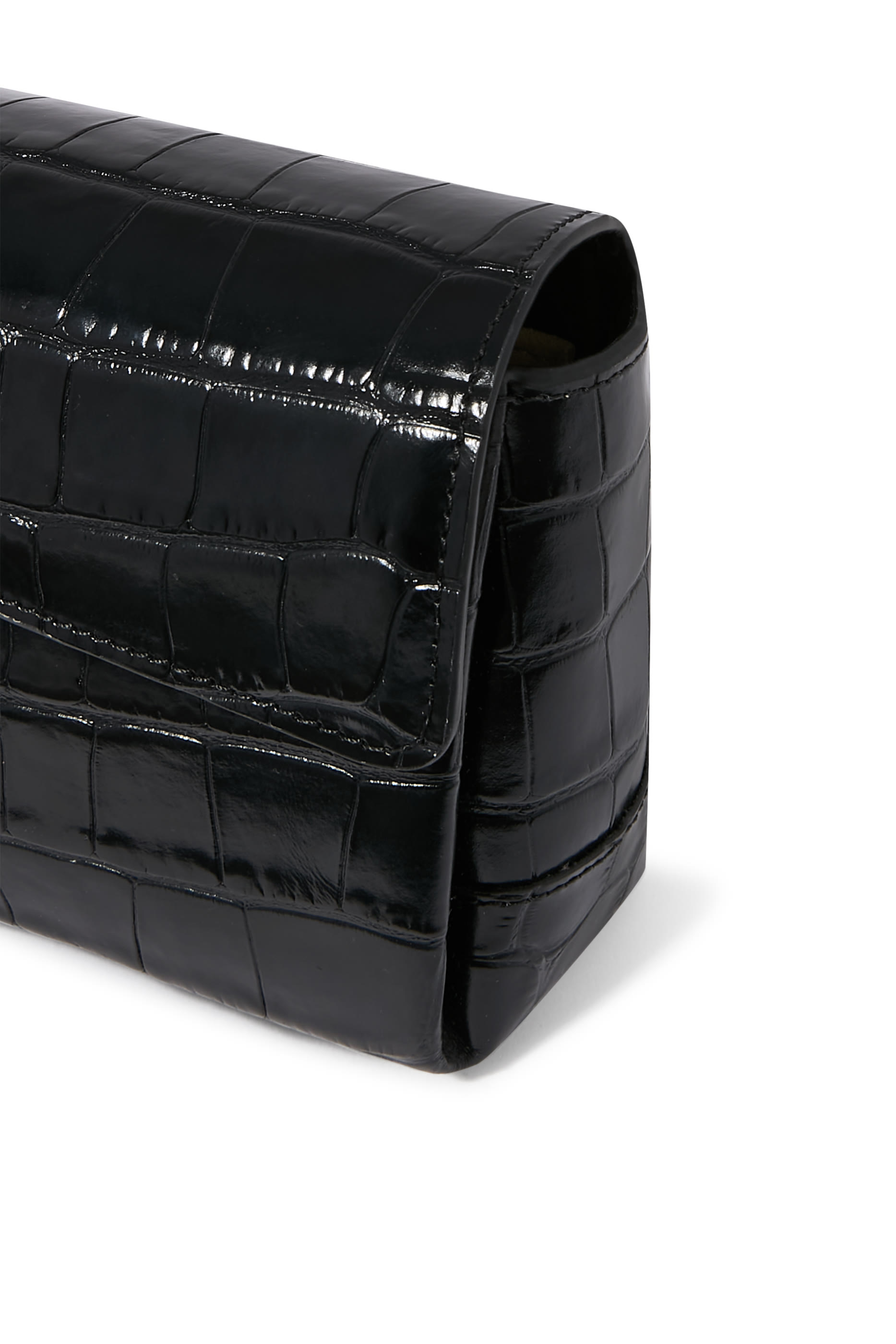 Soft Croco-Embossed T-Clutch 