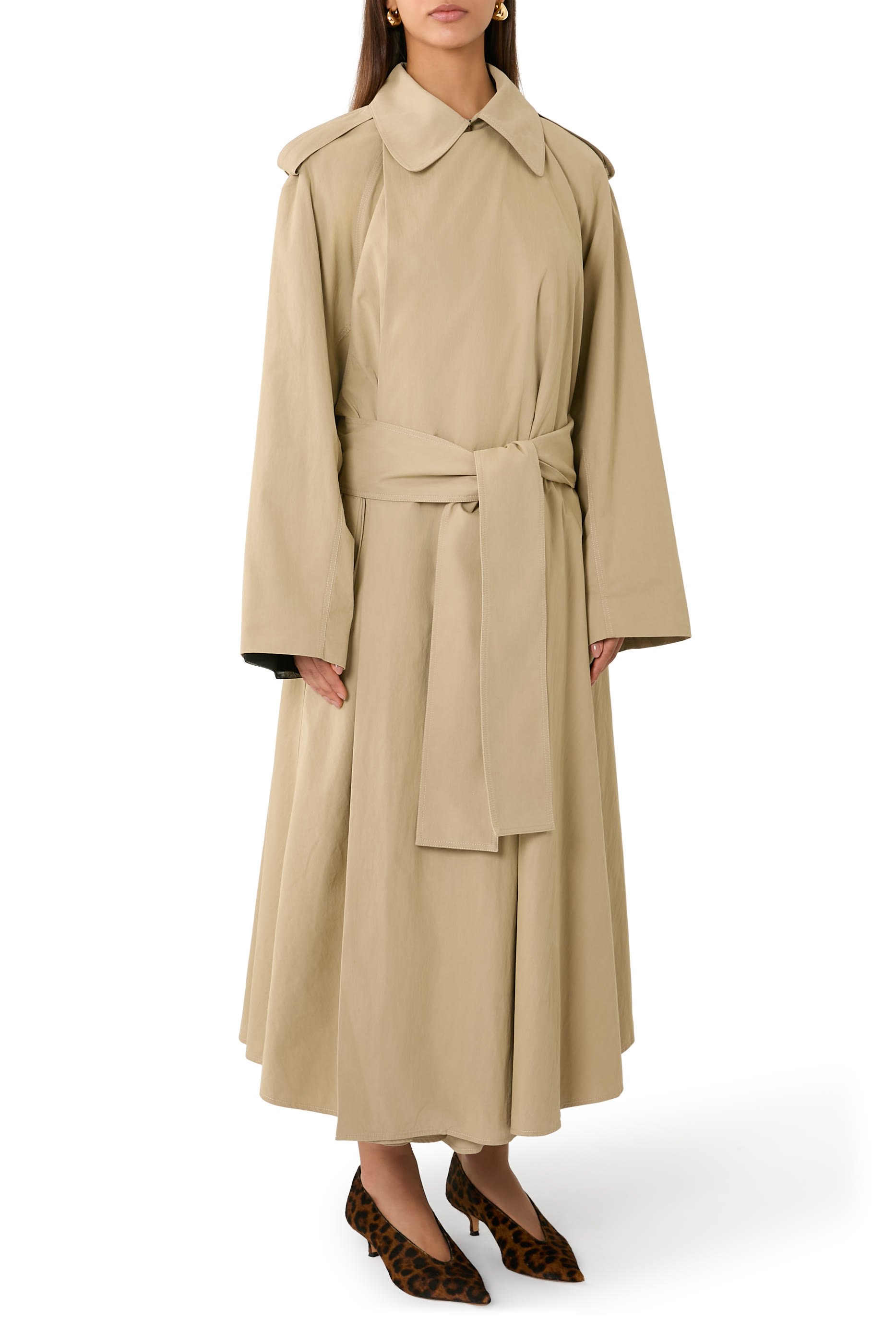 Kaia Voluminous Trench Coat in Heavy Cotton