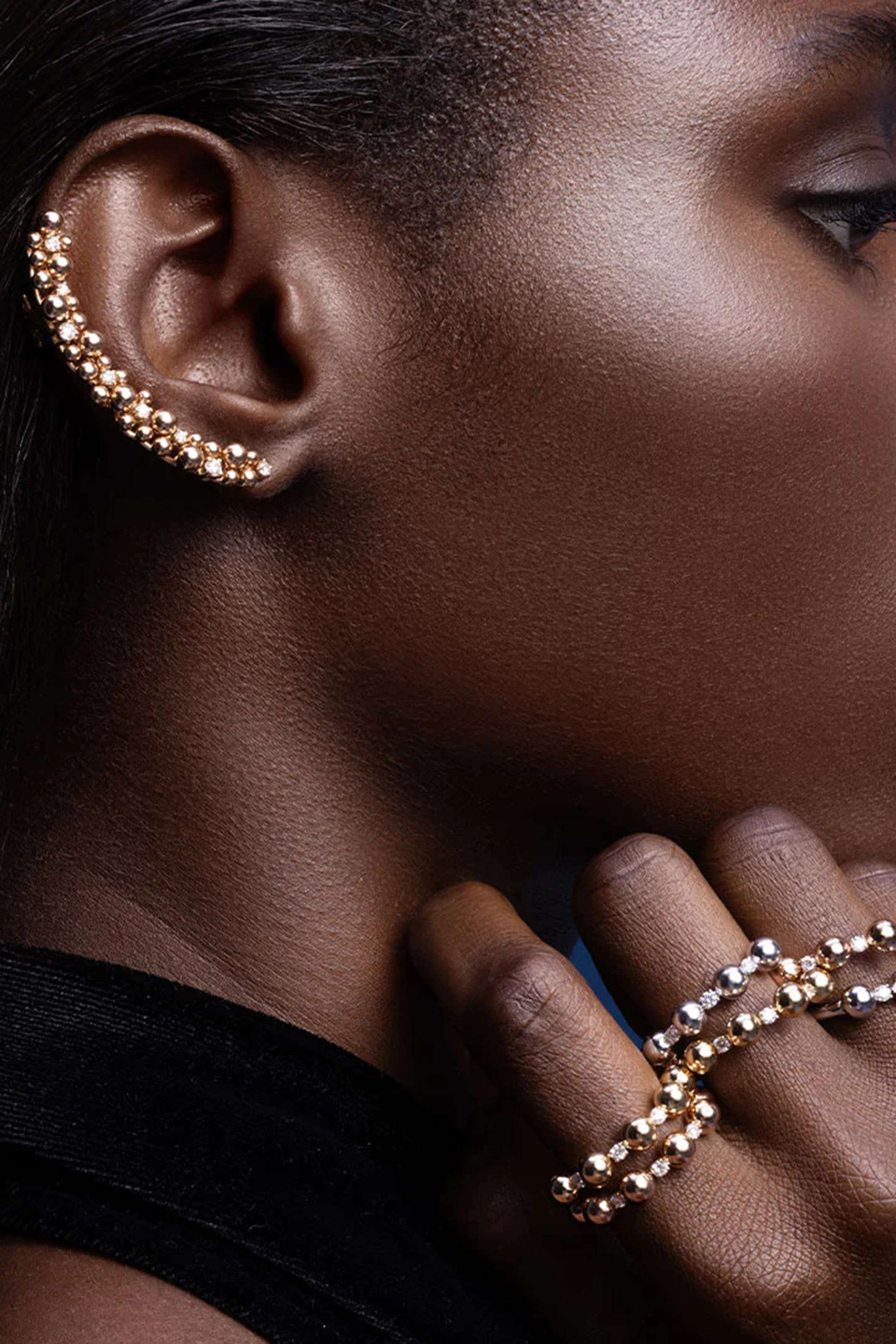 Small Gifu Ring, 18k Yellow Gold & Diamonds