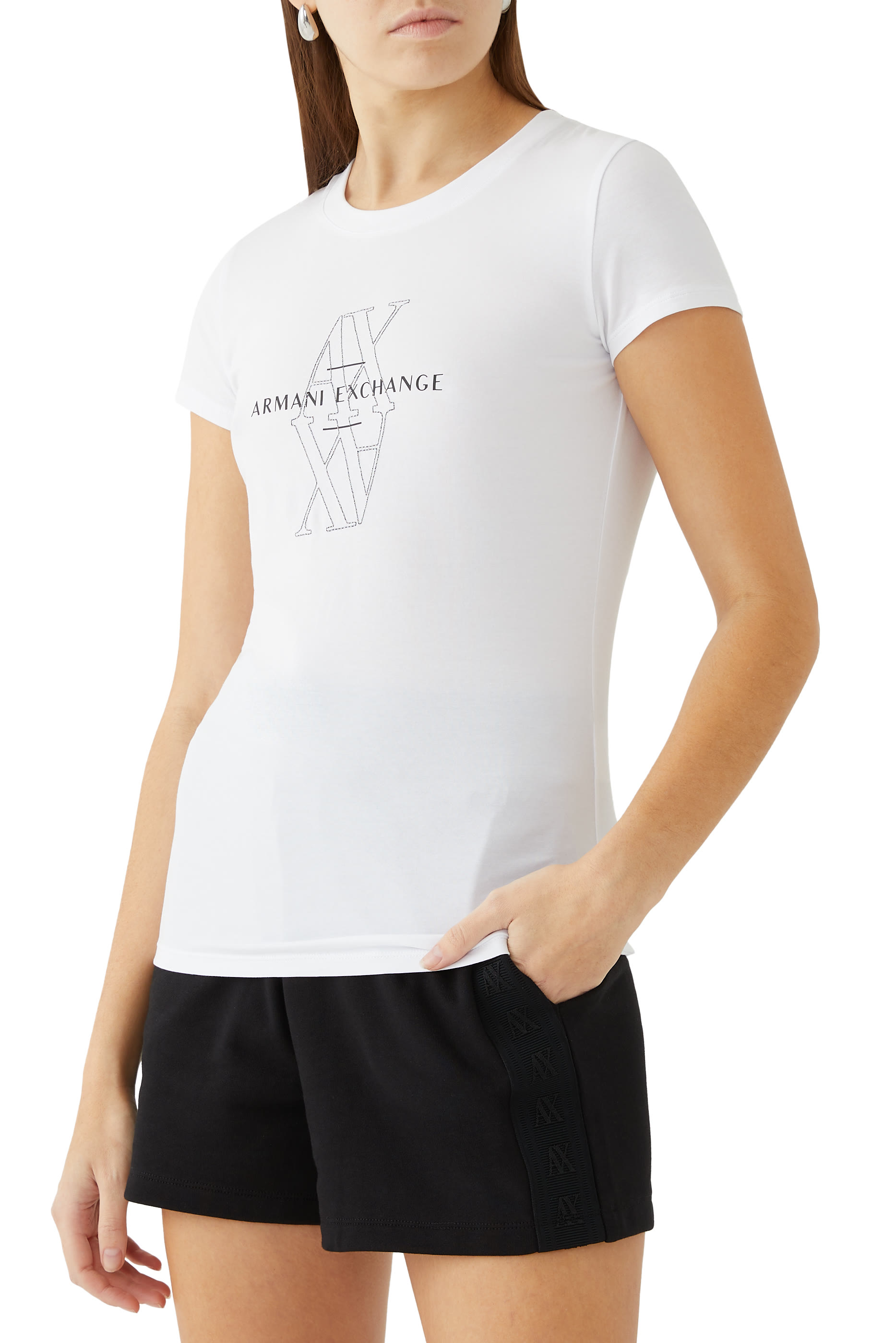 AX Logo Lettering Jersey T-Shirt