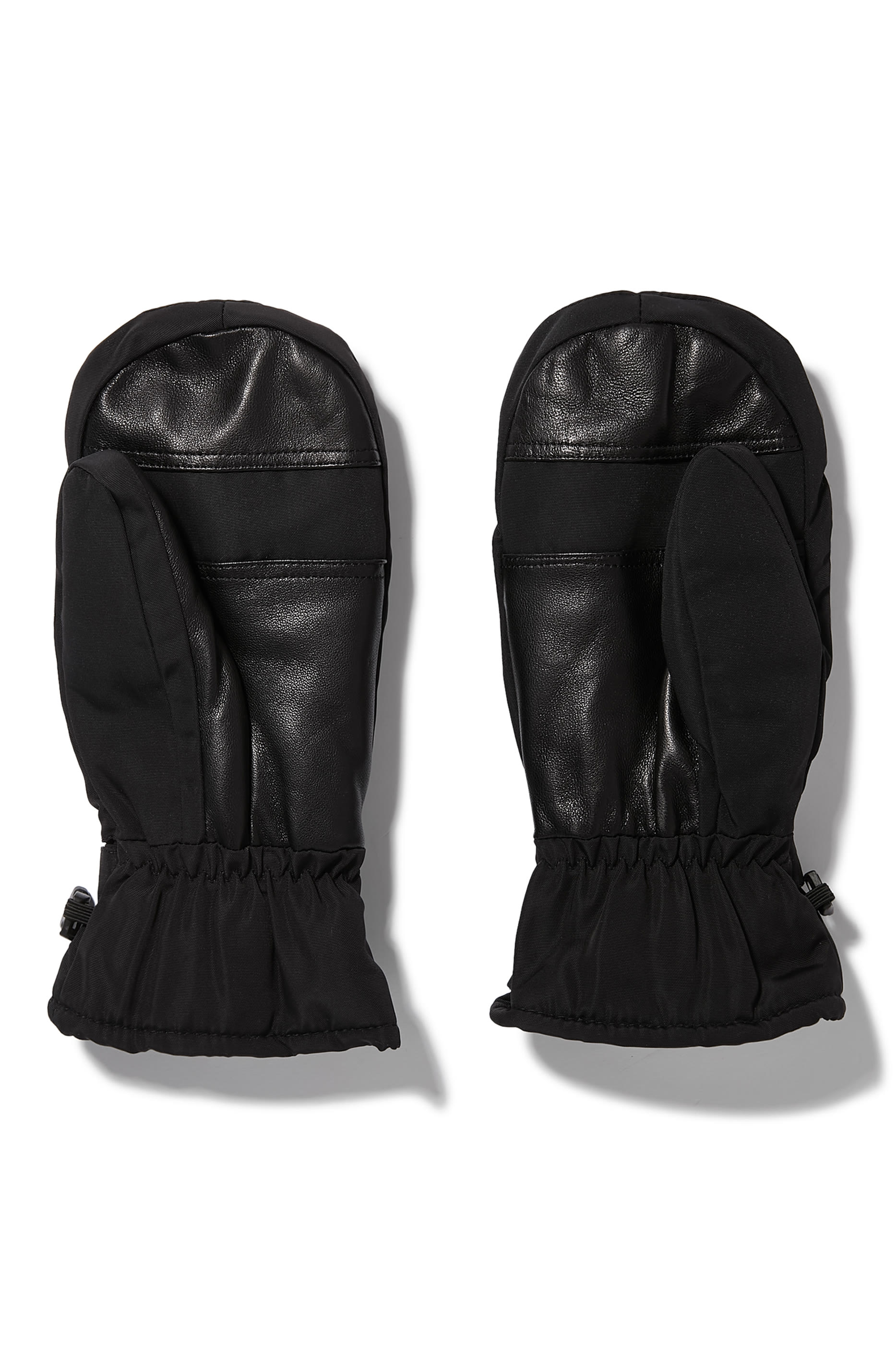 Leather-Trimmed Appliquéd Padded Shell Ski Mittens