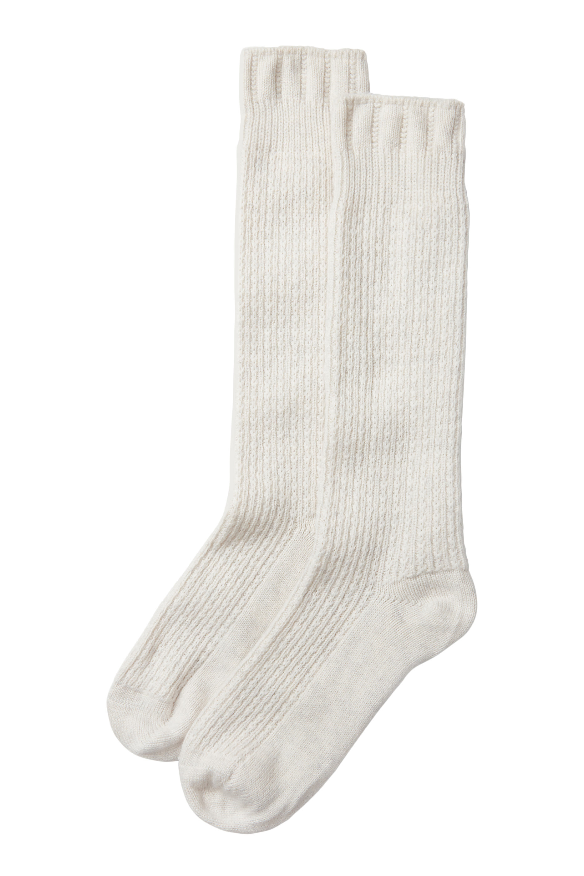 Stitch Detail Slouch Socks with Cashmere