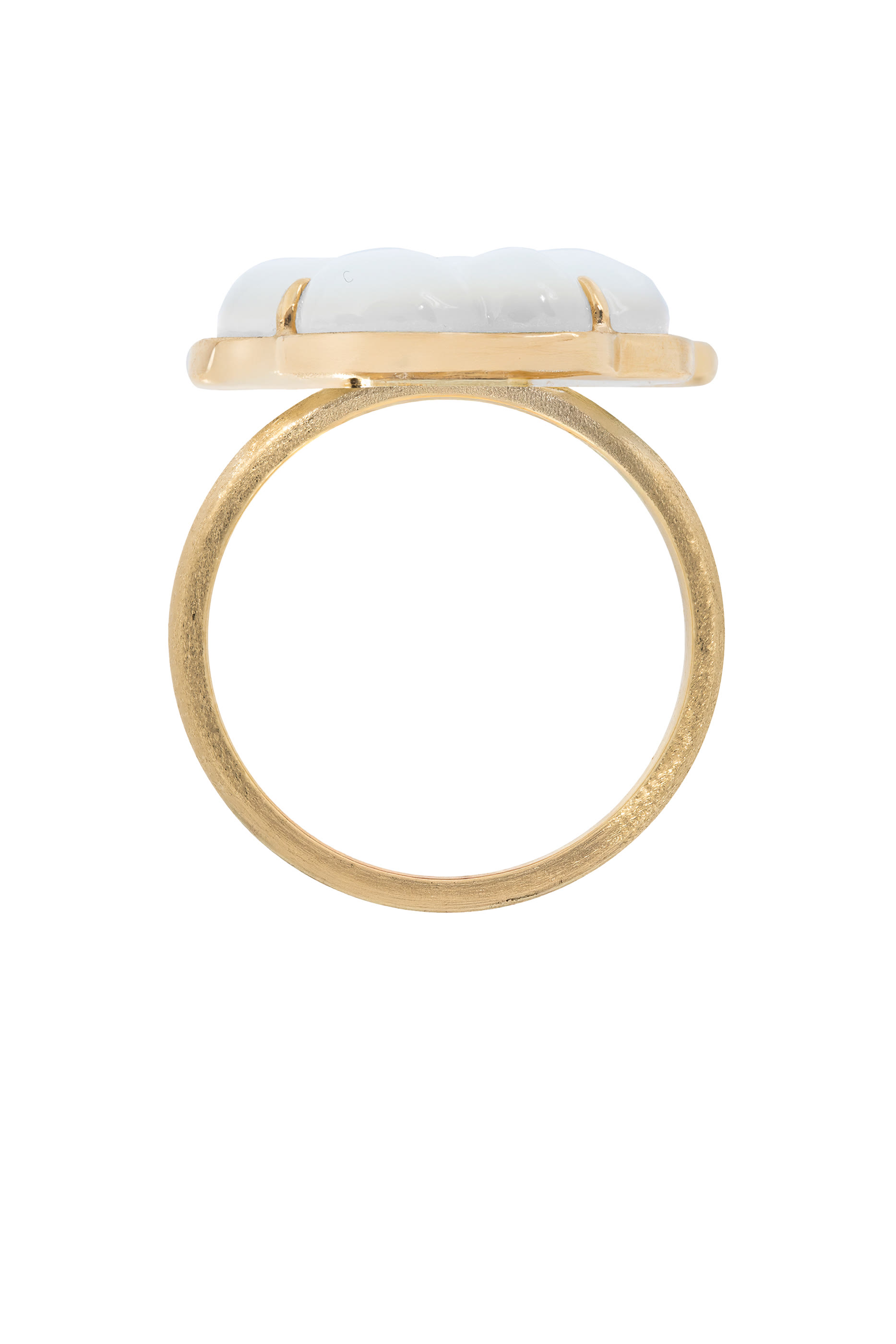 Cloud Brushed Ring, 18K Yellow Gold & Mother of Pearl