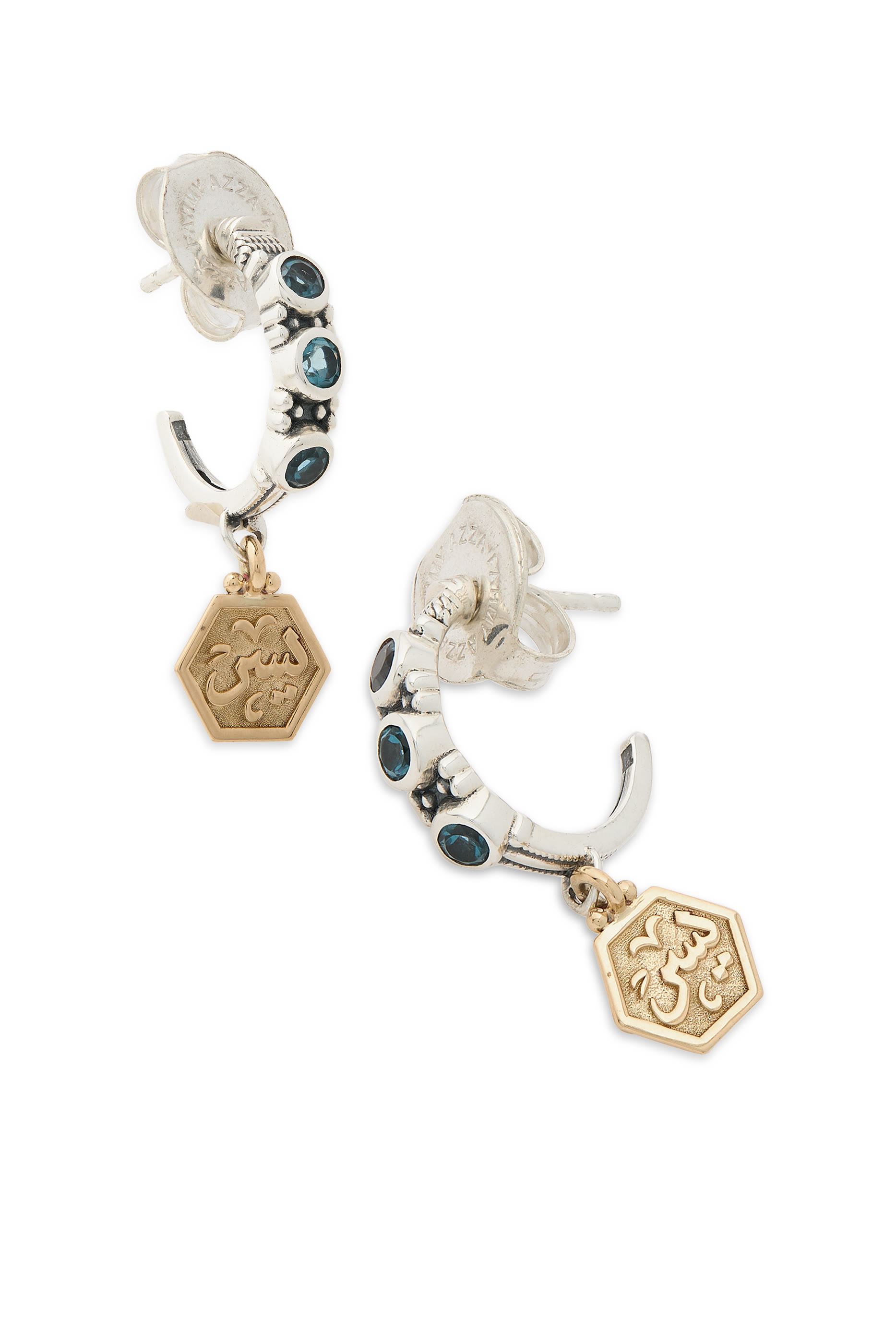 Prosperity & Blessings Hoops, 18K Gold and Sterling Silver & Pearls