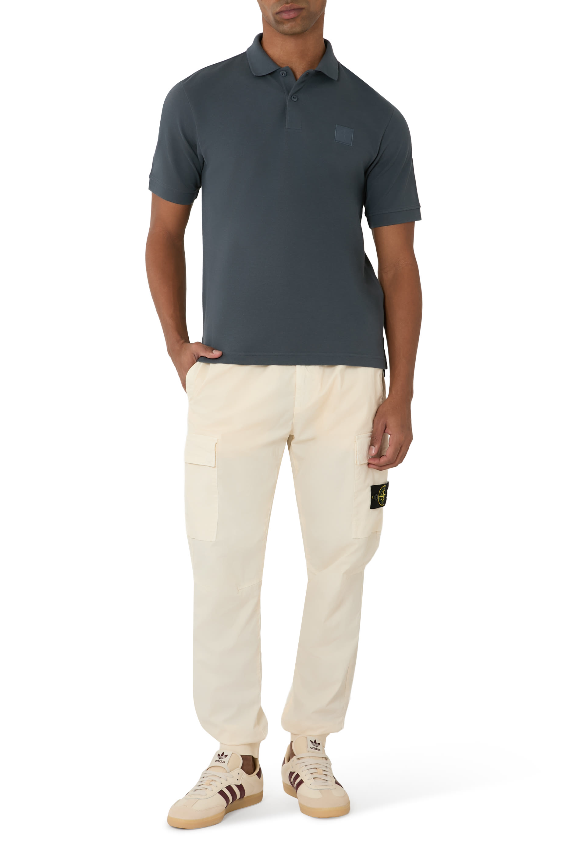 Tonal Compass Patch Polo Shirt