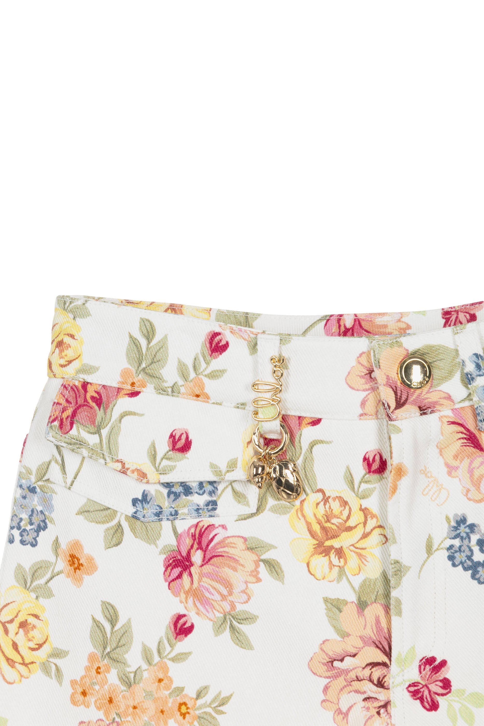Kids Floral-Patterned Denim Shorts