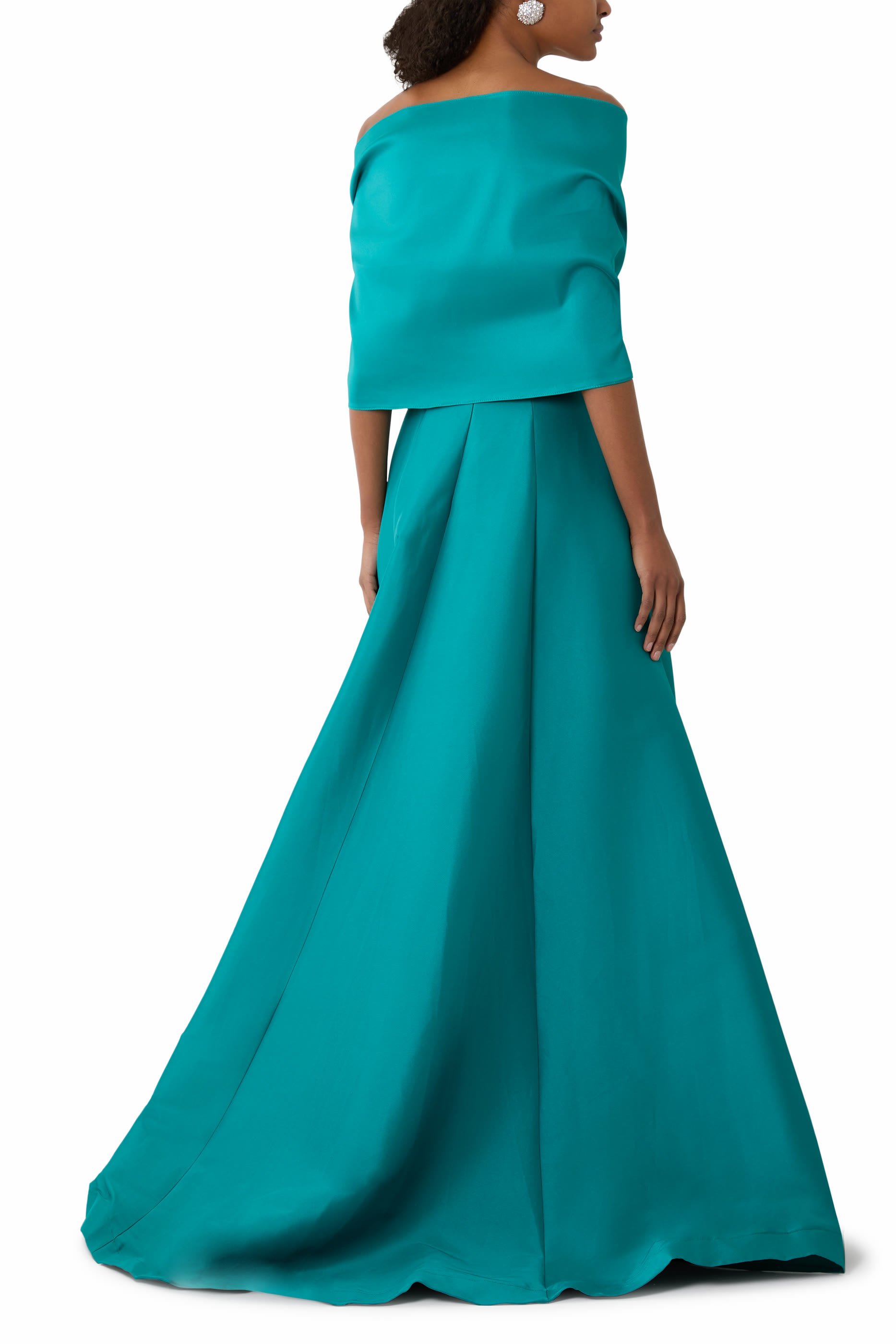 Intricate Floral Appliqu&eacute; Strapless A-Line Gown