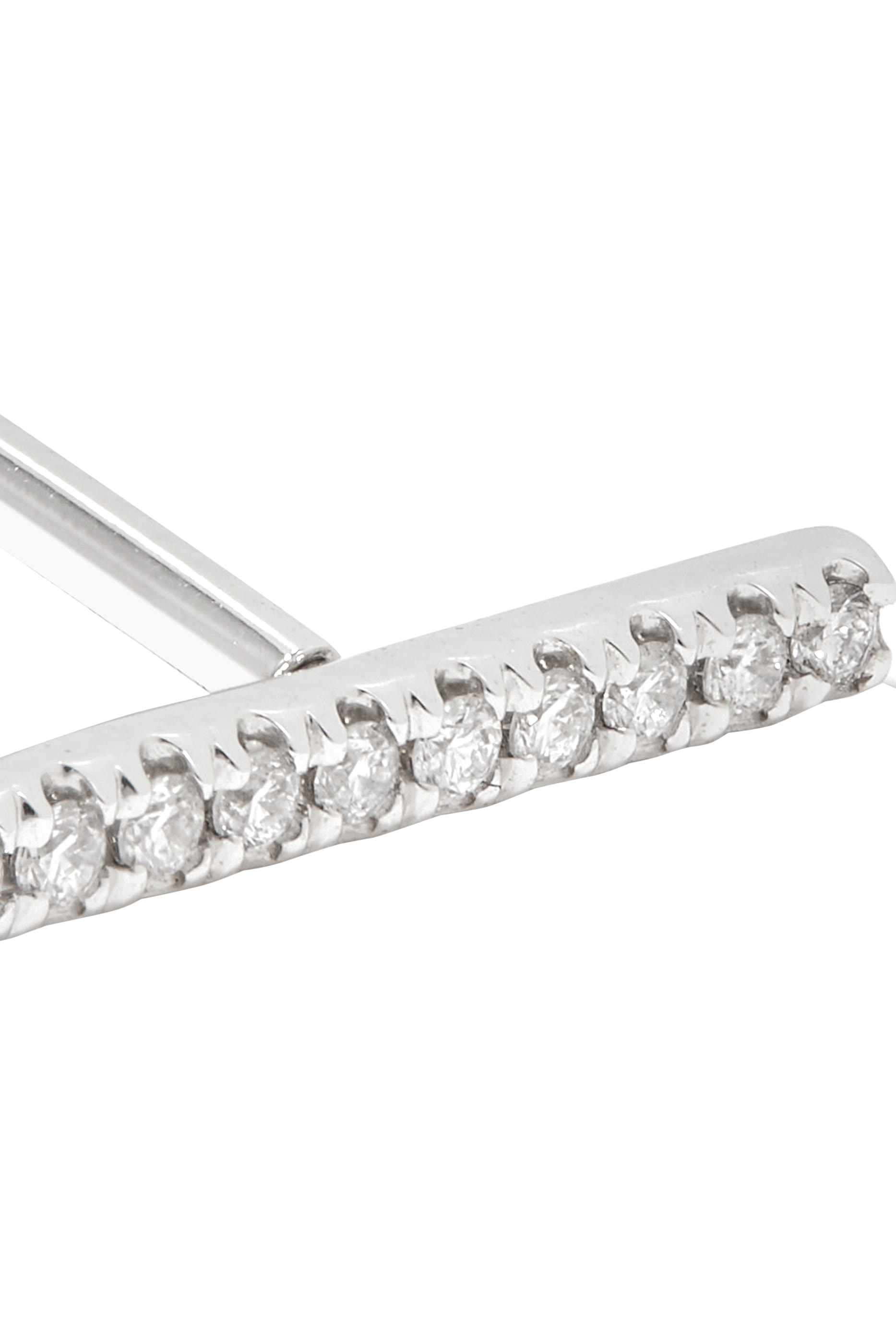 Bar Single Stud Earring, 18k White Gold & Diamonds